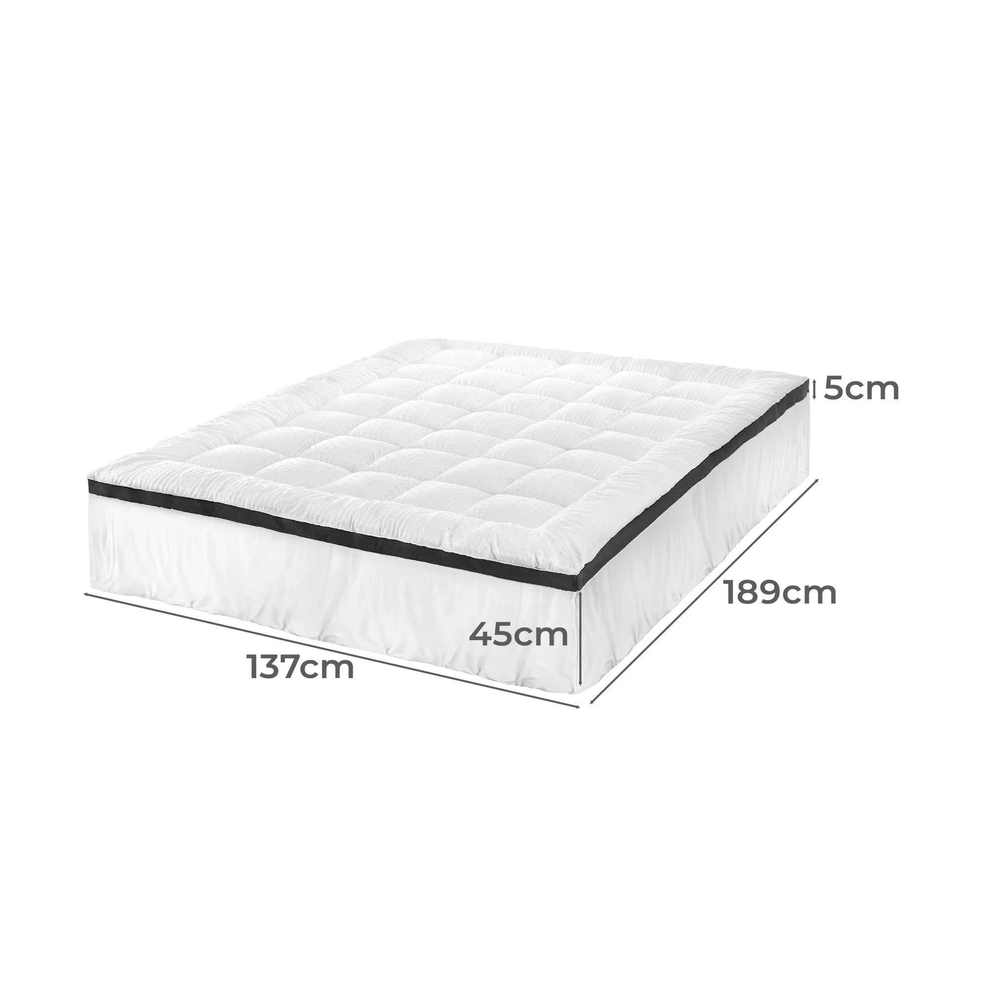 2 Bedra Bedding Mattress Topper Double Pillowtop 3D BUBBLE Airflow - White, 2 of 7