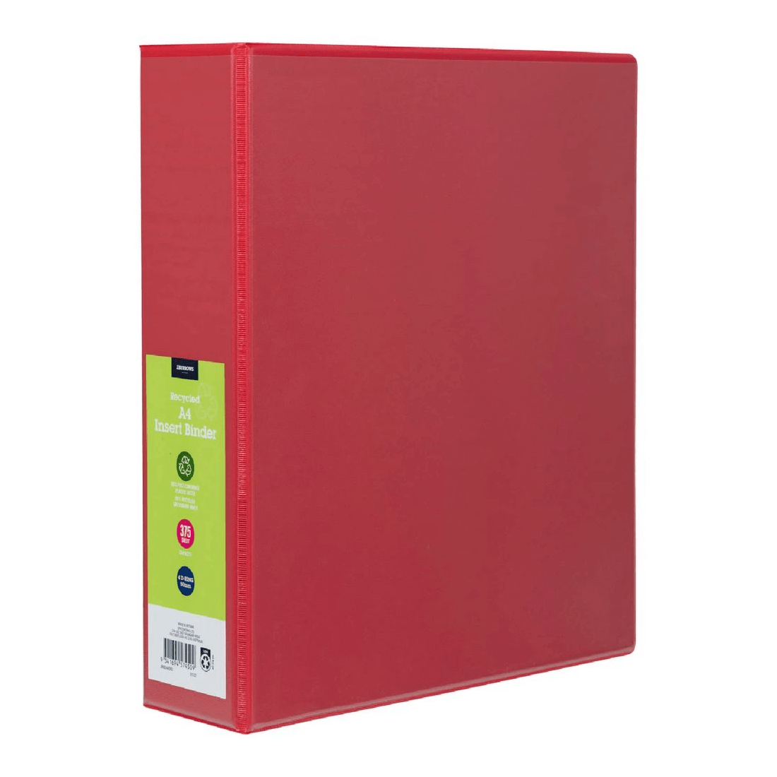 1 J.Burrows Insert Binder A4 4 D-Ring 50mm Red, 1 of 6