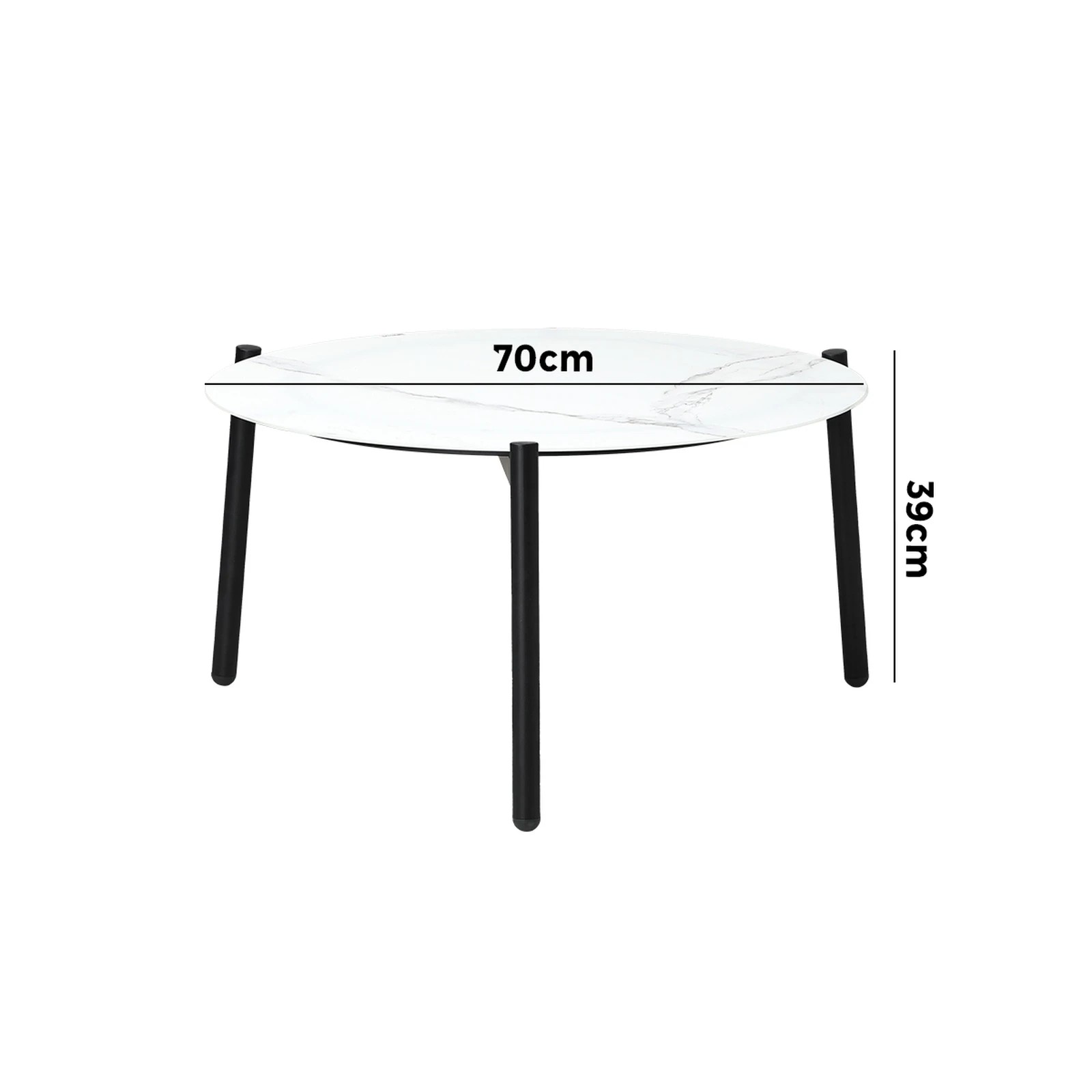 3 Livsip Coffee Side Marble Table Outdoor Patio Furniture Garden 70cm Round Desk
 - Multi, 3 of 10