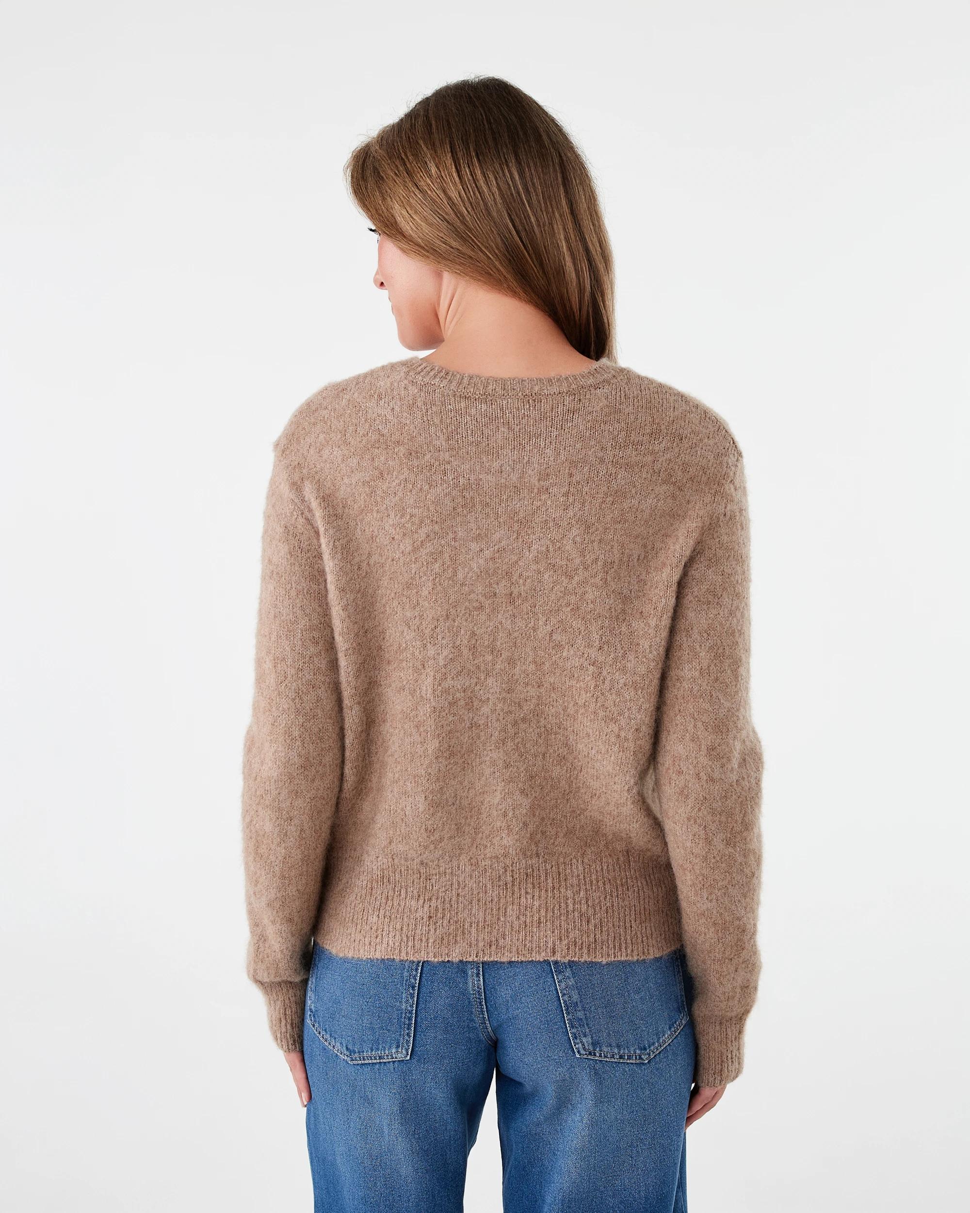 3 Long Sleeve Fluffy Cardigan Natural, 3 of 6