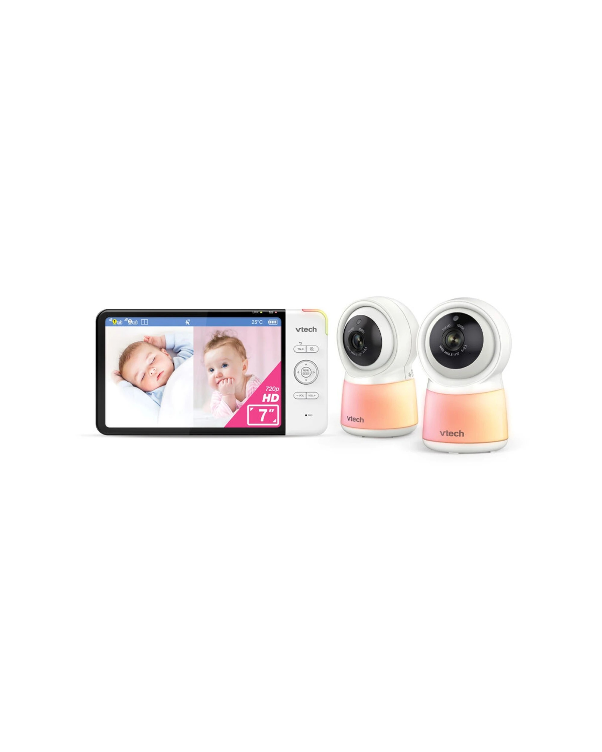 1 Vtech 2-camera 7 Inch Smart Hd Video Baby Monitor With Remote Access 1080p
 - Black, 1 of 3
