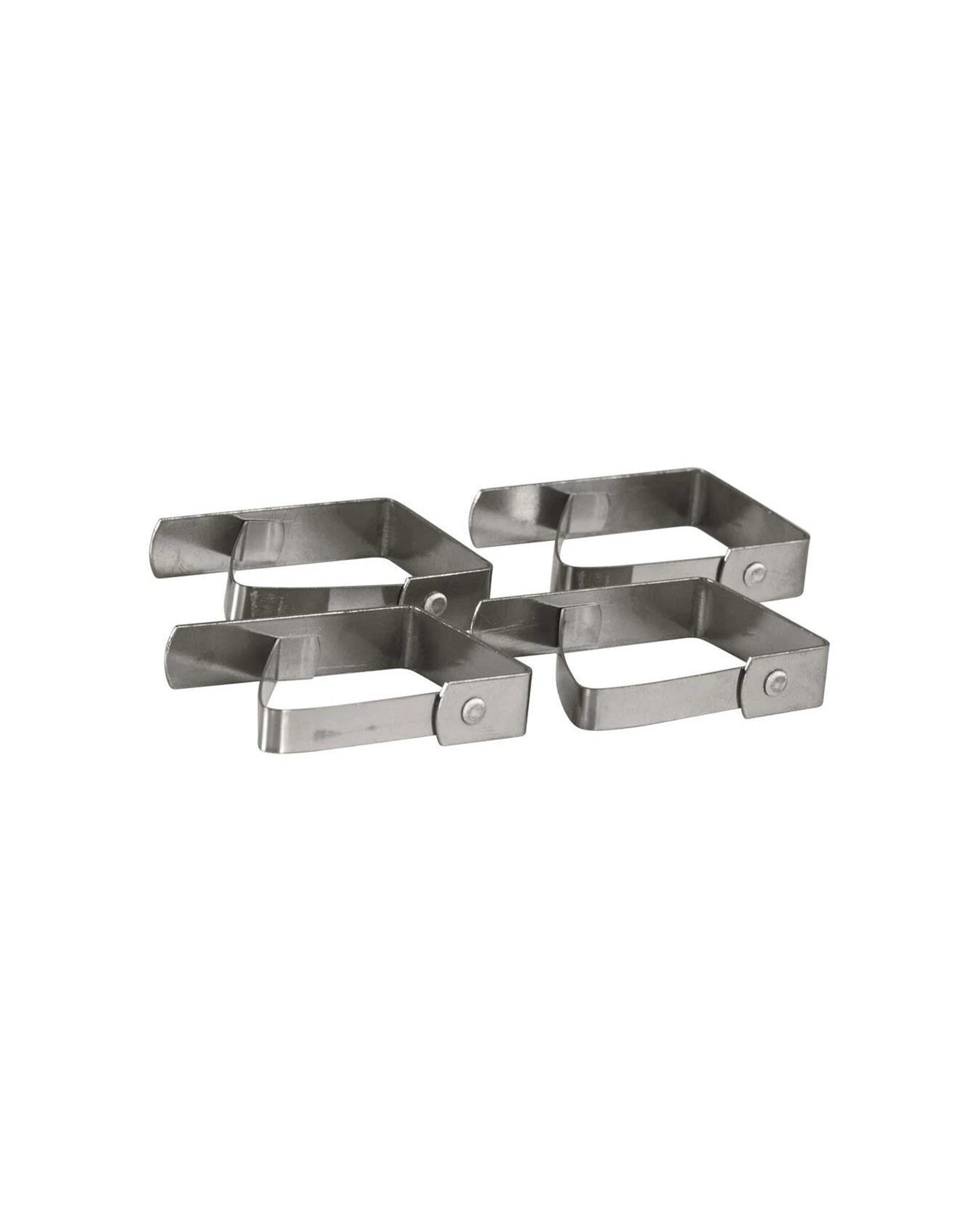 1 Avanti 4pc Table Cloth Clips Stainless Steel Rust Resistant Hinged Design - Silver, 1 of 3