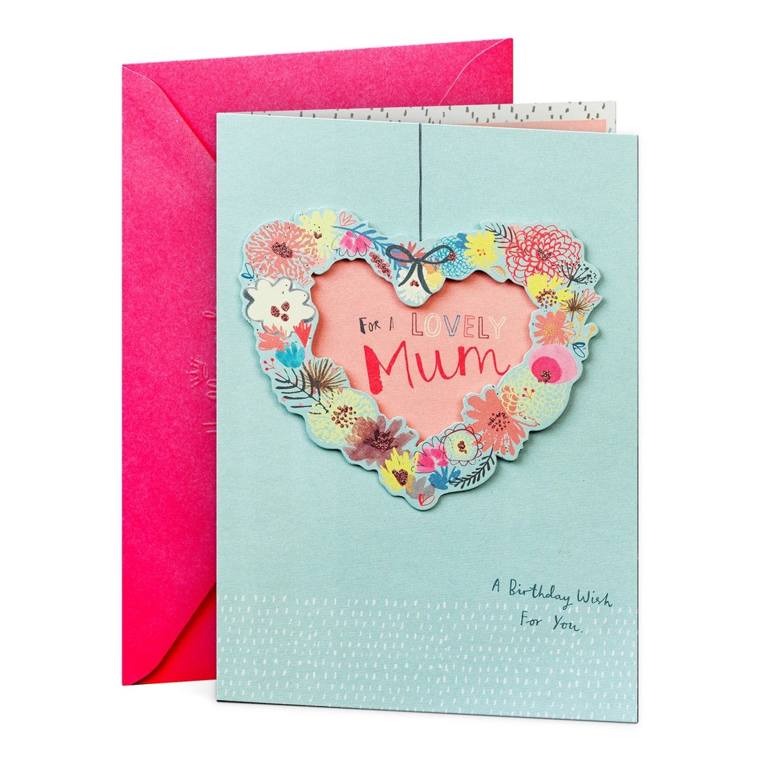1 Hallmark Birthday Card for Mum - Floral Heart, 1 of 3