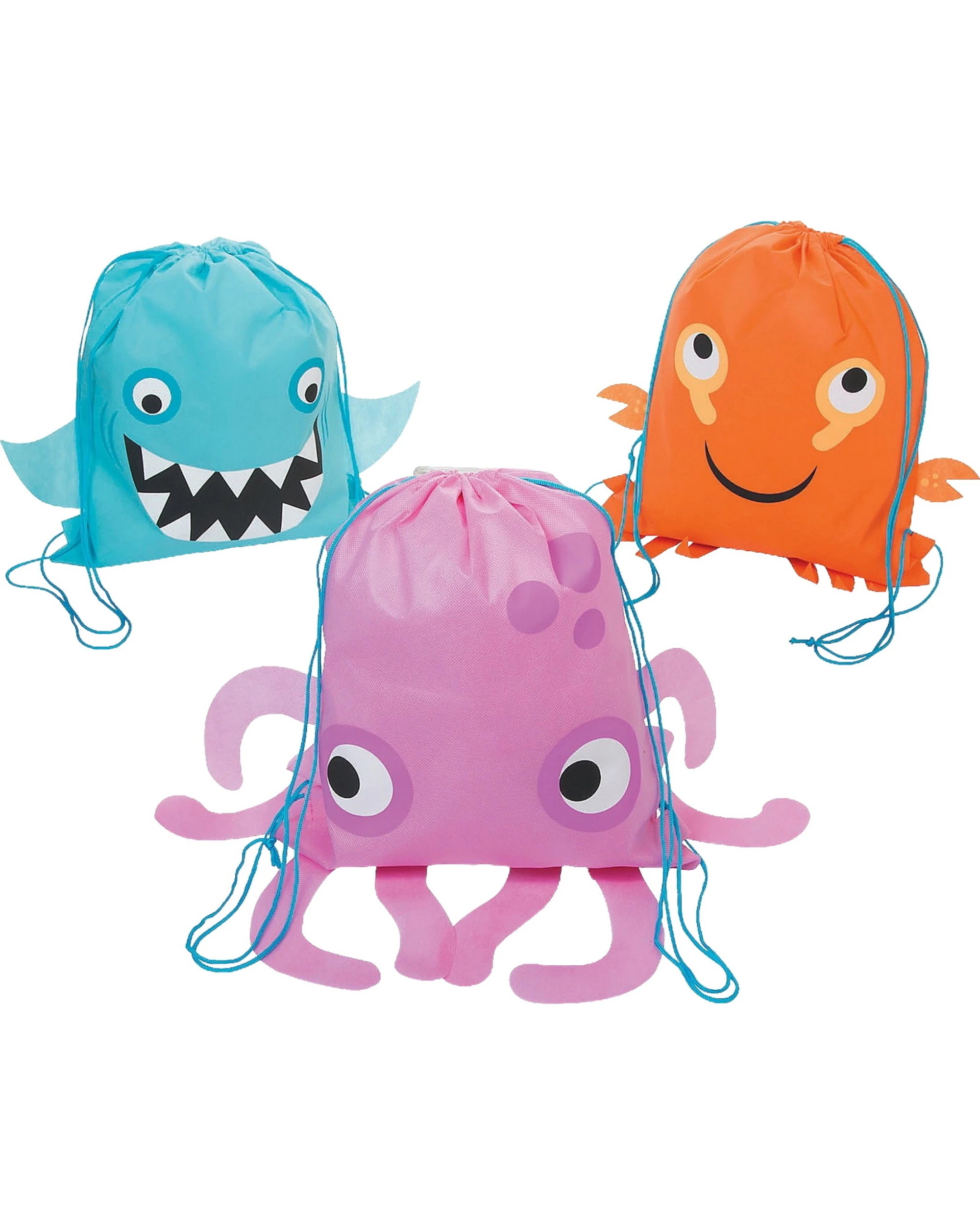1 Fun Express Sea Life Drawstring Bags Pack of 12, 1 of 1