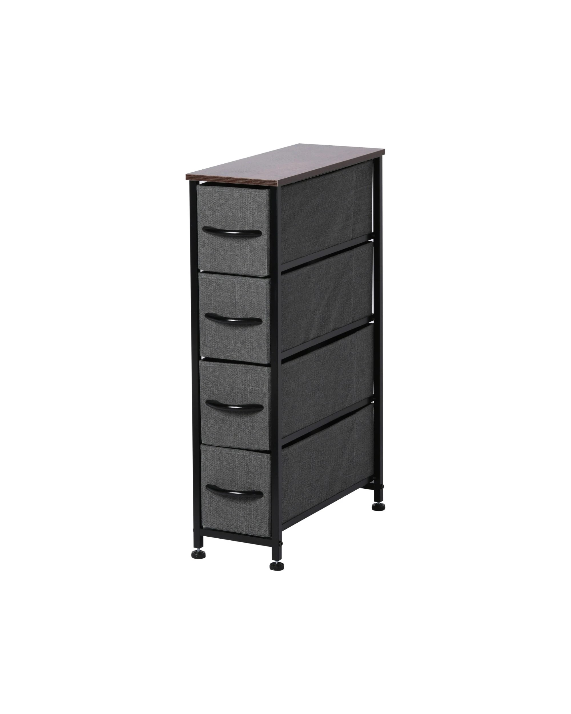 1 Sherwood Luna 4 Drawer Fabric Tallboy - Charcoal, 1 of 7
