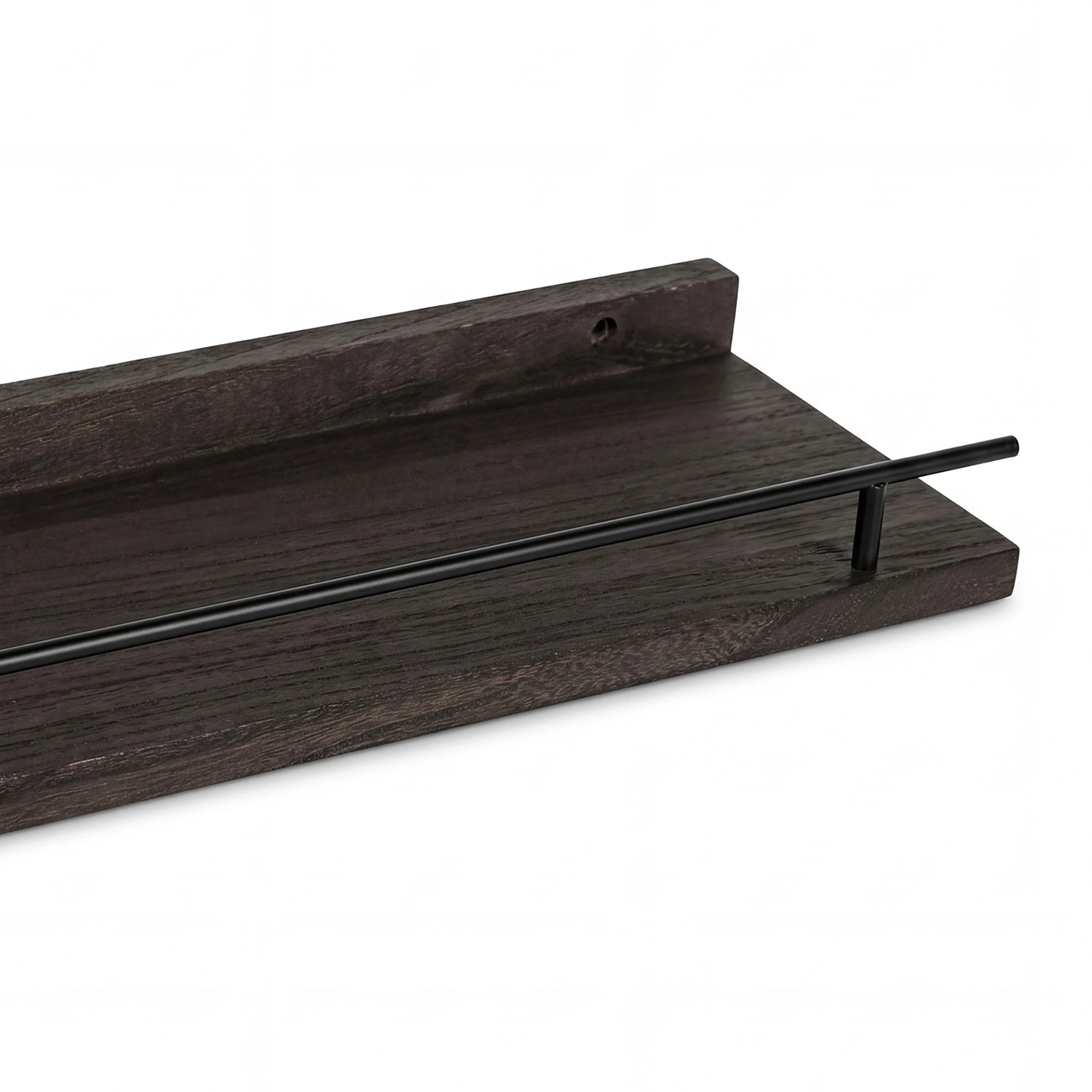 4 Levede 3 Set Wood Shelves For Wall - Black, 4 of 5
