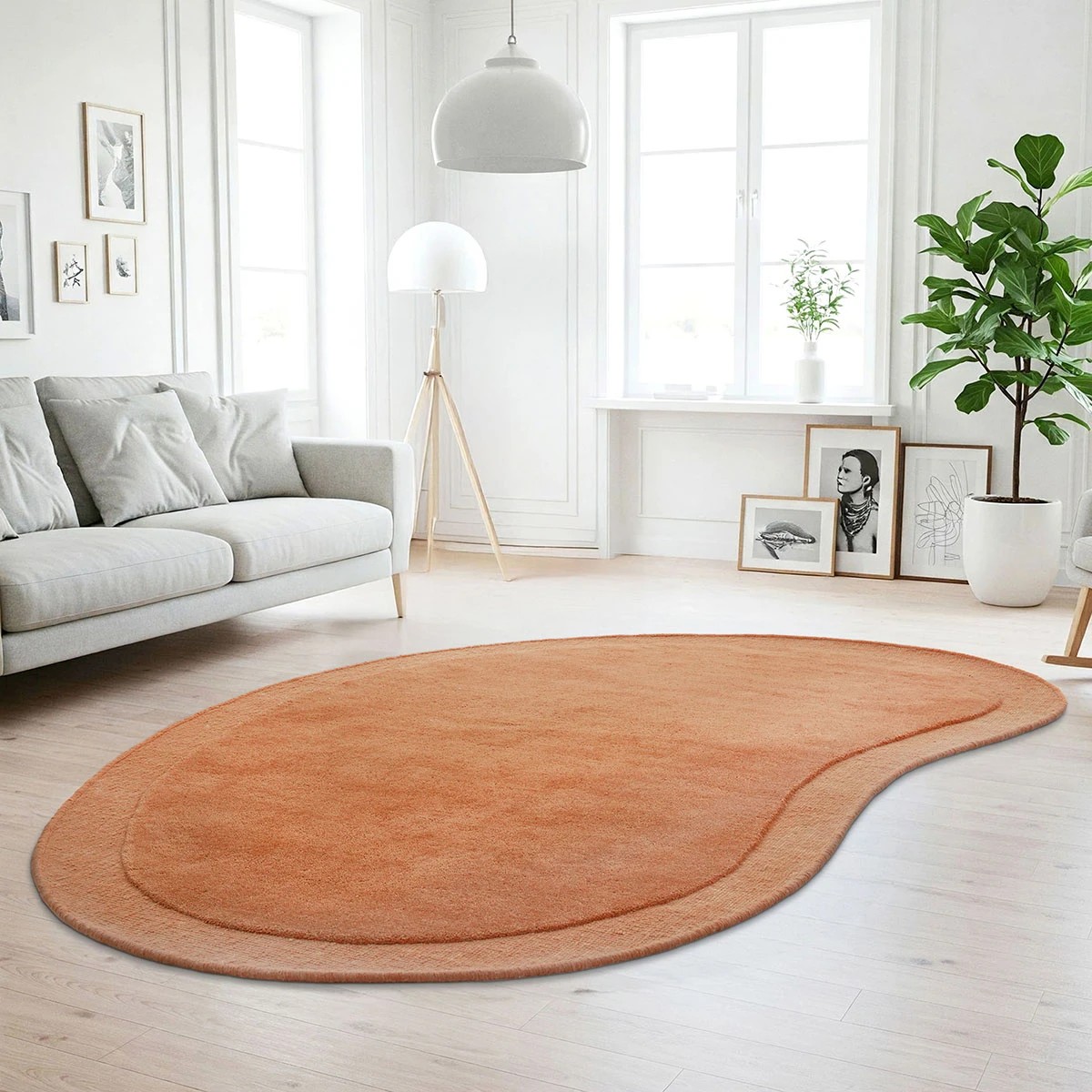 2 Common Ground Rugs Calista 280x190cm Shaped - Large Hand Tufted Wool Rug - Burgundy, 2 of 7