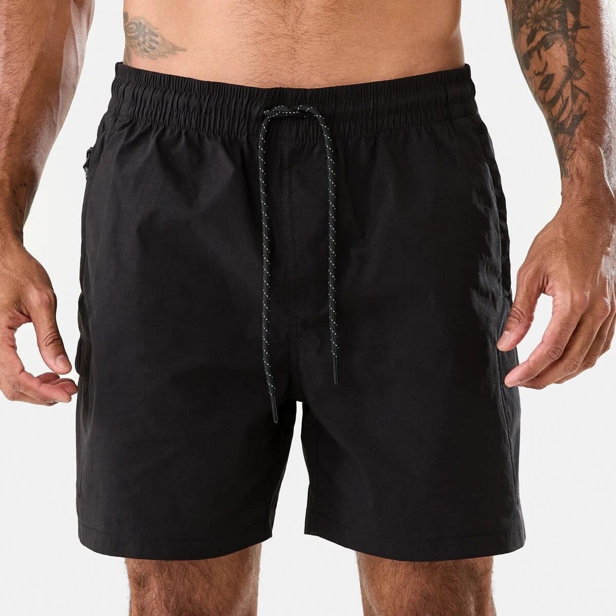 1 Active Mens Everyday Sports Shorts BLACK, 1 of 7