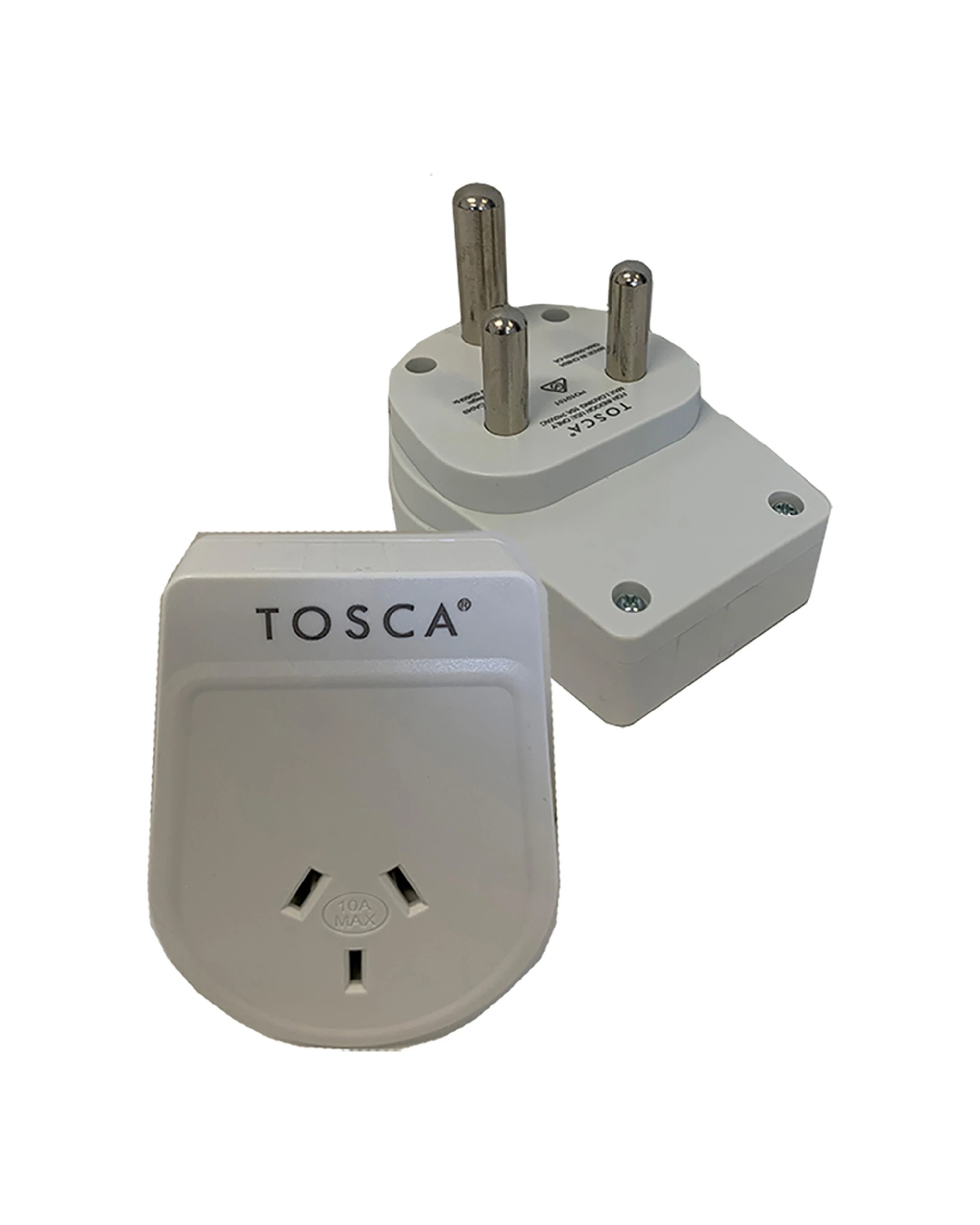 2 Tosca 2Pk Ob Travel Power Adapter Converter Plug - South Africa - White, 2 of 3