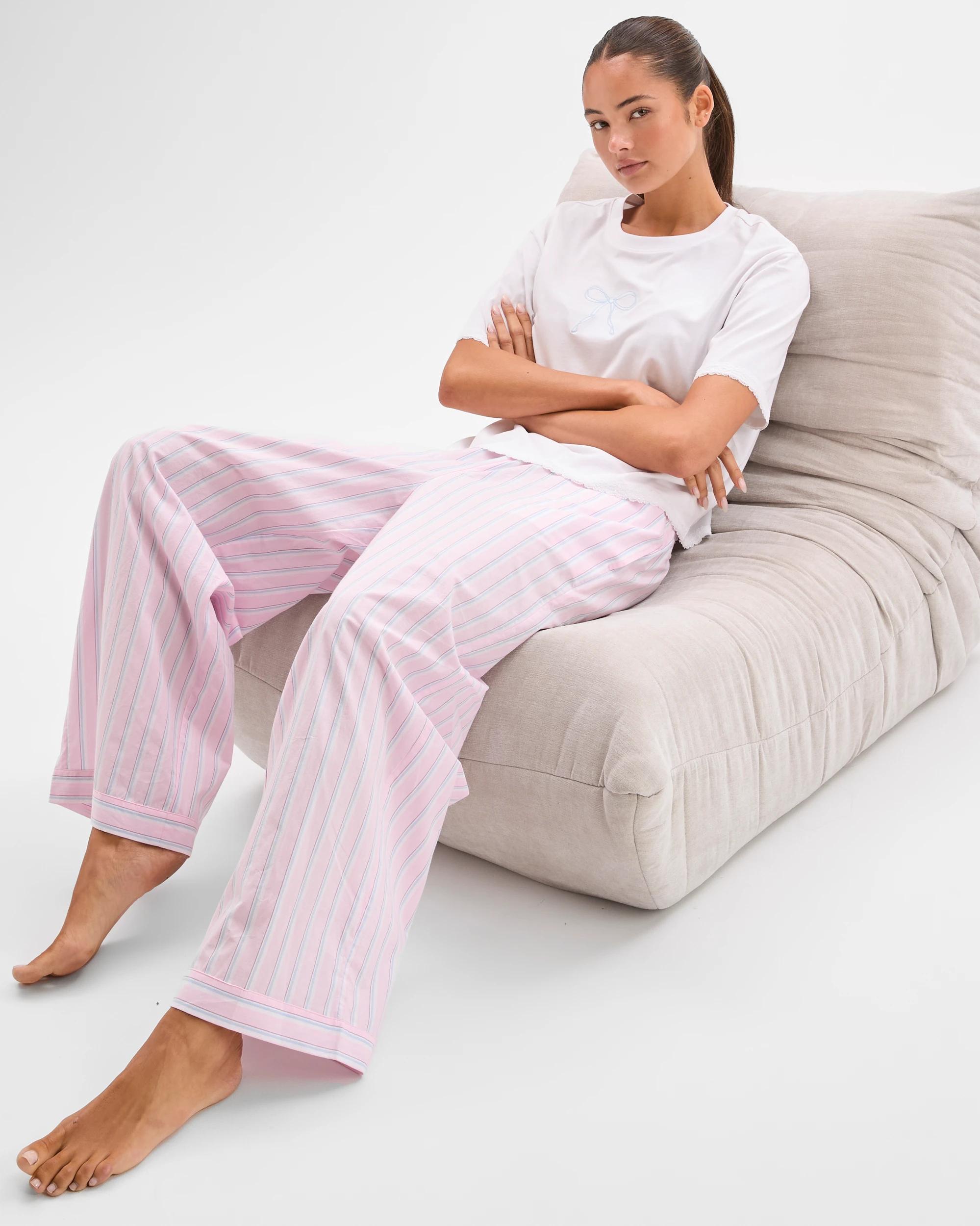 1 Lily Loves Australian Cotton Sleep Pants PINK STRIPE, 1 of 7