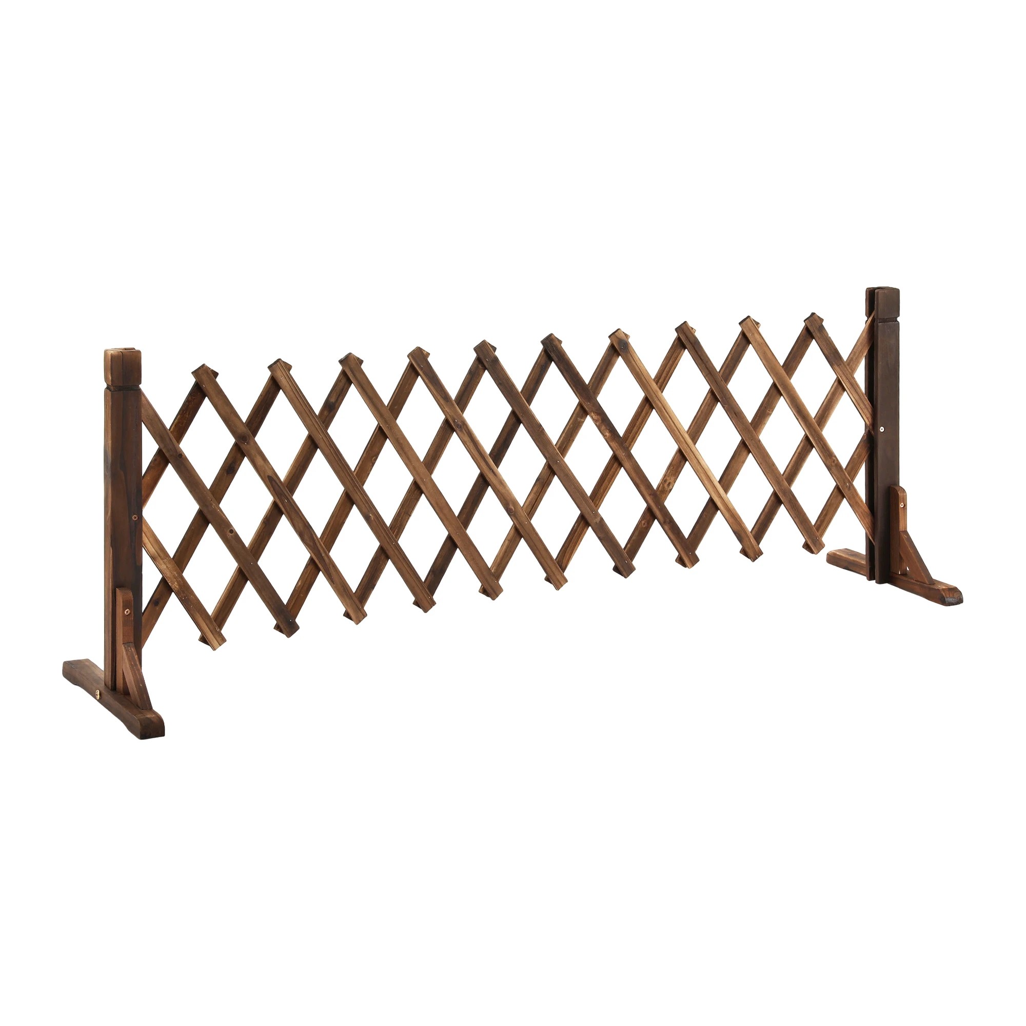1 Gardeon Garden Fences Expandable Wooden Trellis Fence Plant Frame 160cm - Charcoal, 1 of 8