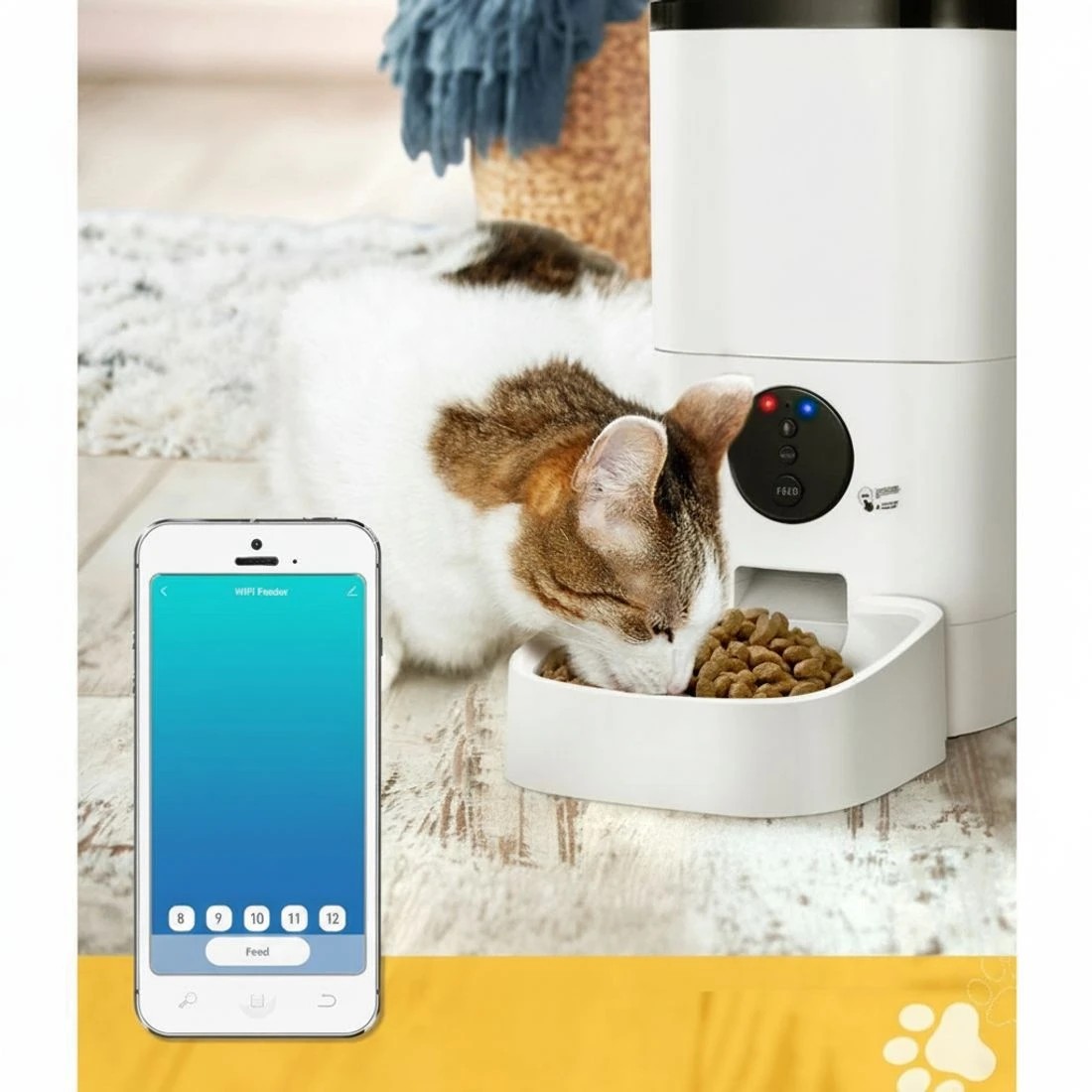 6 i.Pet Automatic Pet Feeder 6L Wifi Auto Dog Cat Smart Food Dispenser Timer - White, 6 of 6