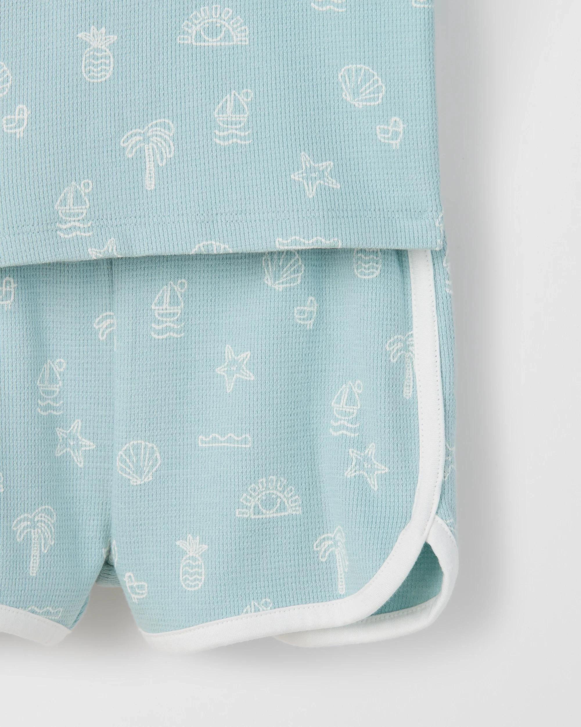 5 Target Organic Cotton Baby Waffle Top and Short 2 Piece Set BLUE, 5 of 5