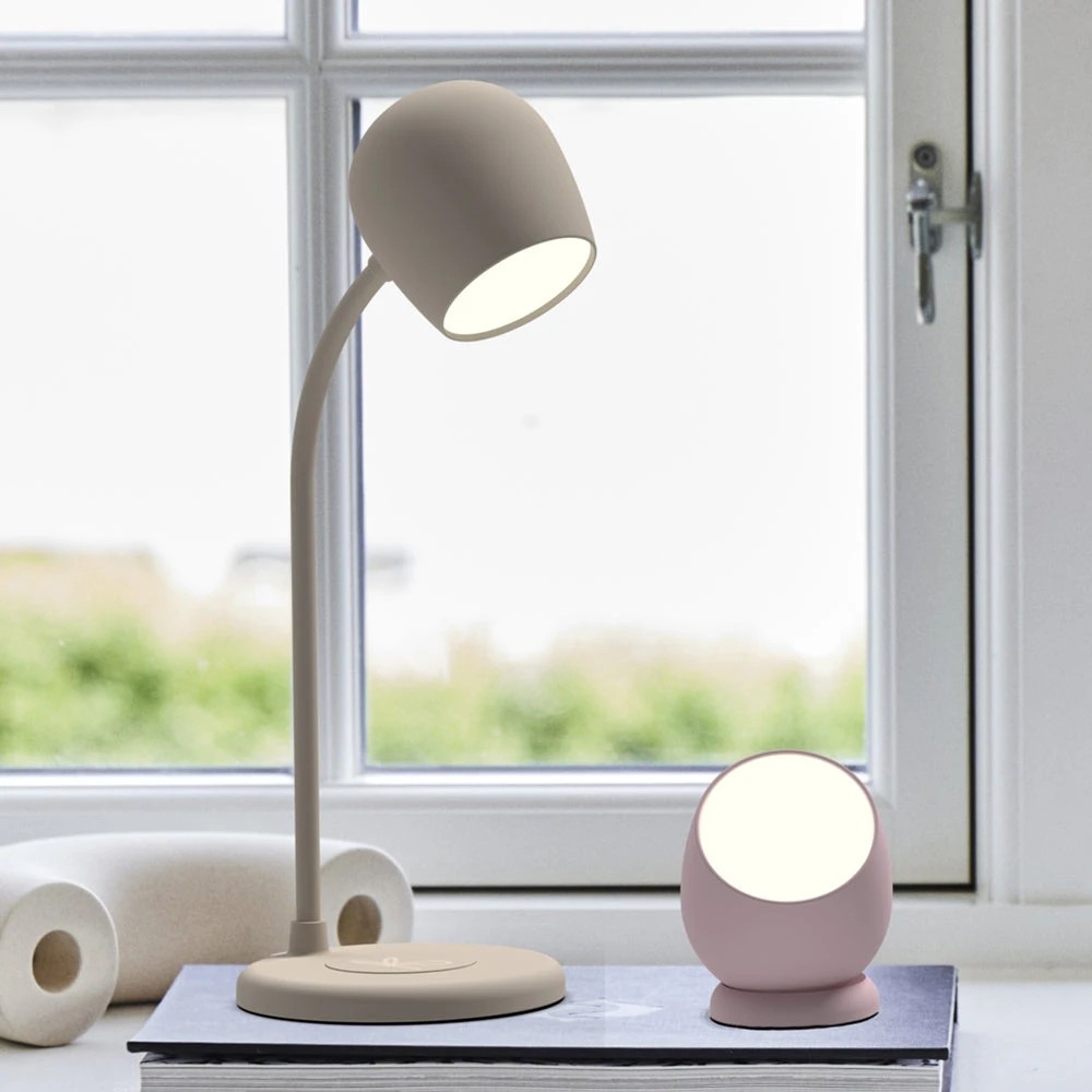 2 Kreafunk Ellie Lamp W/ Qi Charger And Bluetooth Speaker - Beige, 2 of 4