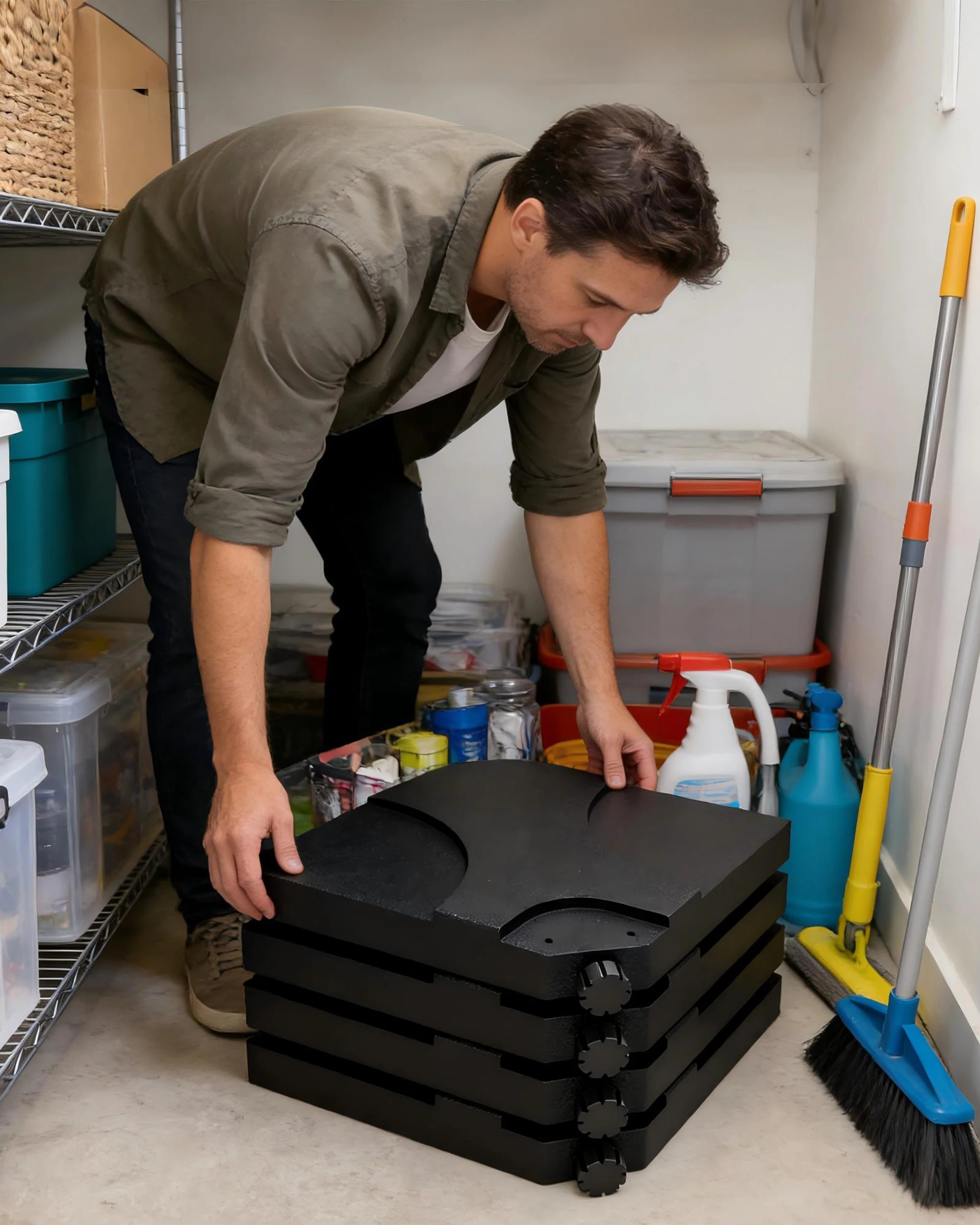 3 Advwin Outdoor Umbrella Cantilever Base -Black, 3 of 7