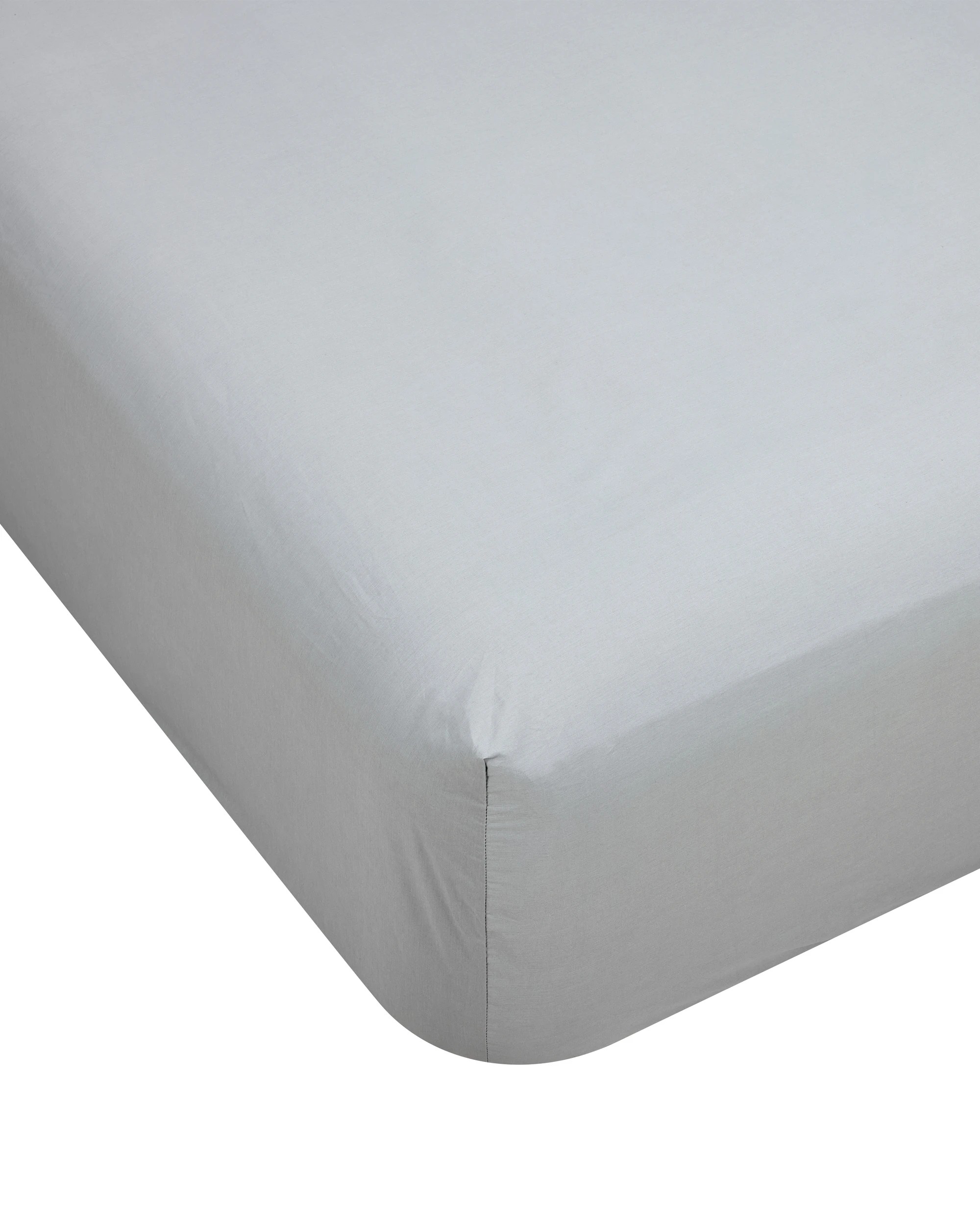 3 250 Thread Count Cotton Rich Fitted Sheet - Double Bed, Light Grey, 3 of 6