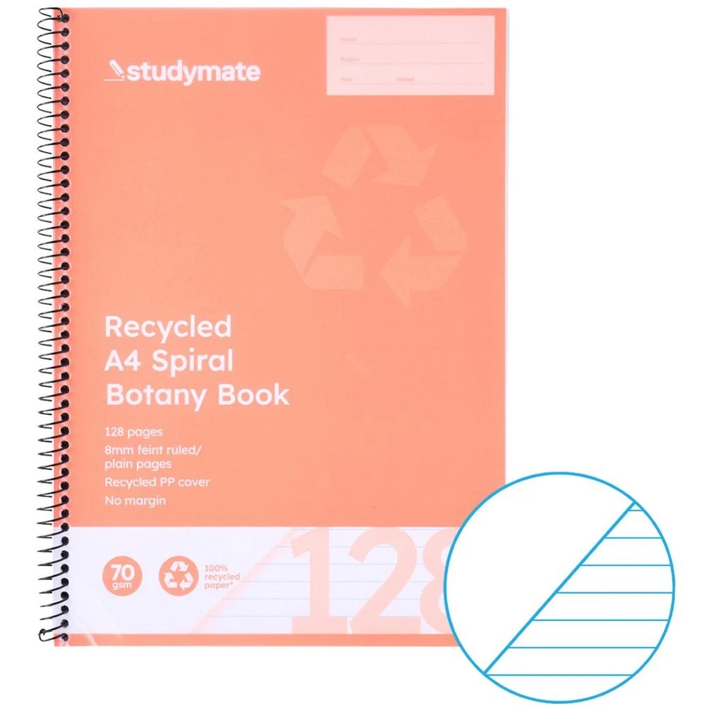 1 Studymate A4 Reycled Botany Book 128 Pages Orange, 1 of 3