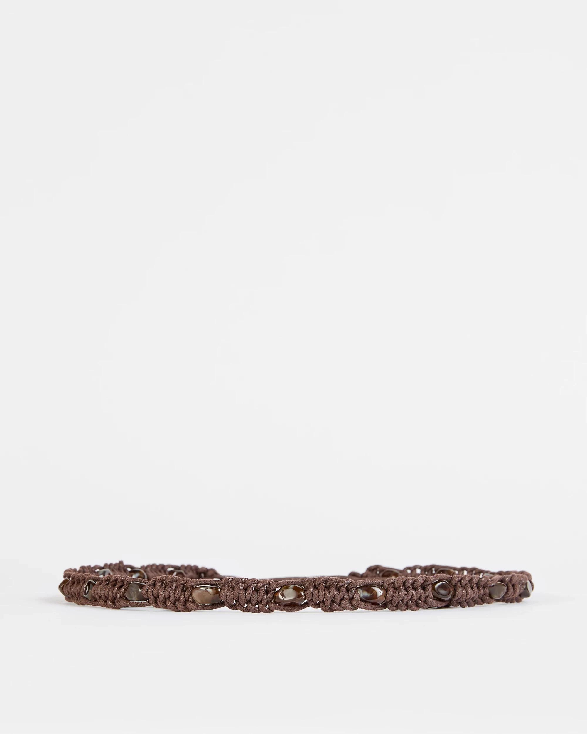 1 Target Macrame Beaded Tie Belt CHOCOLATE, 1 of 2