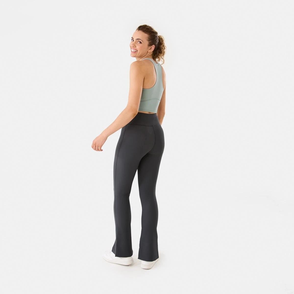 4 Active Womens Studio Flare Leggings DARKISH GREY, 4 of 7