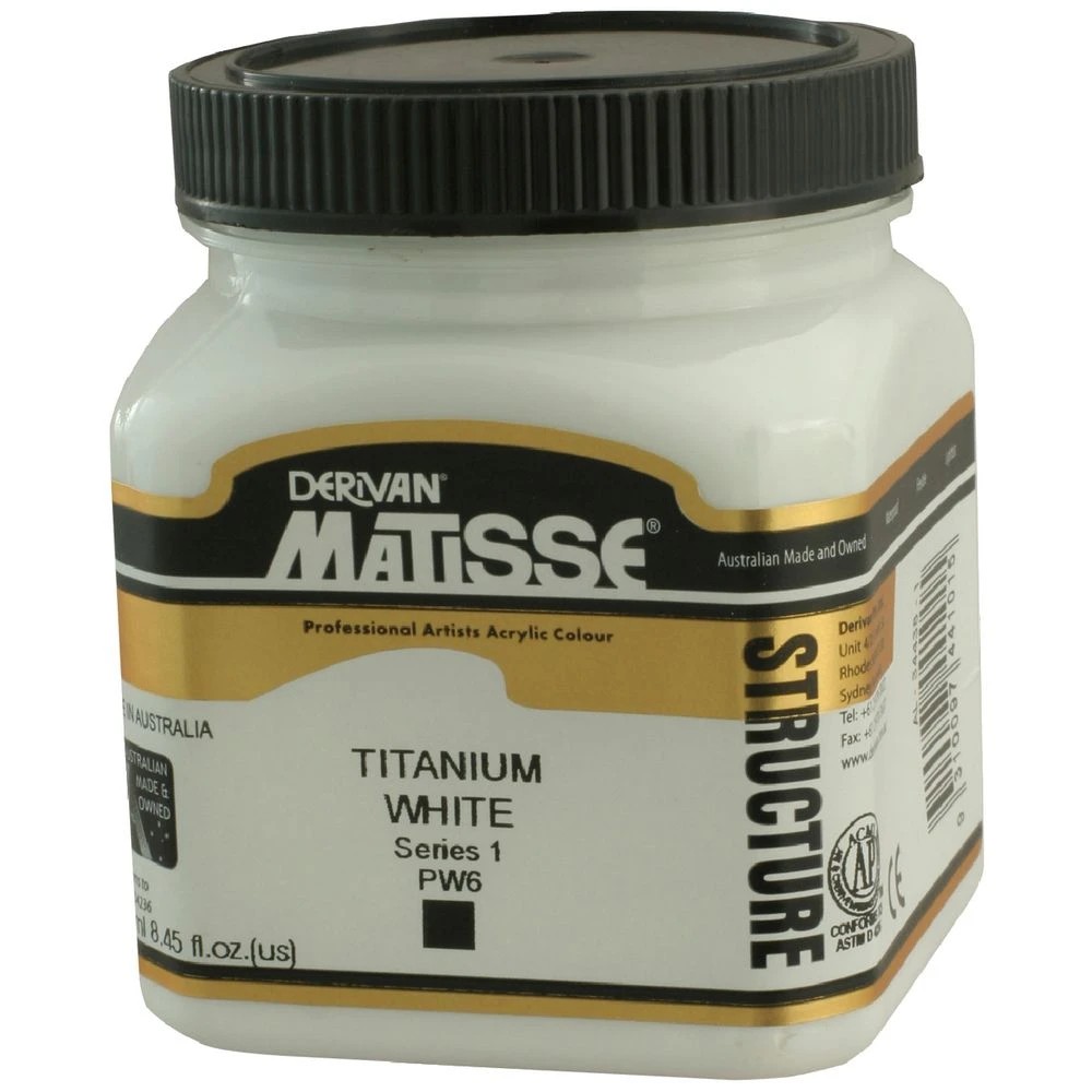 1 Derivan Matisse Structure Paint 250mL Titanium White S1, 1 of 2