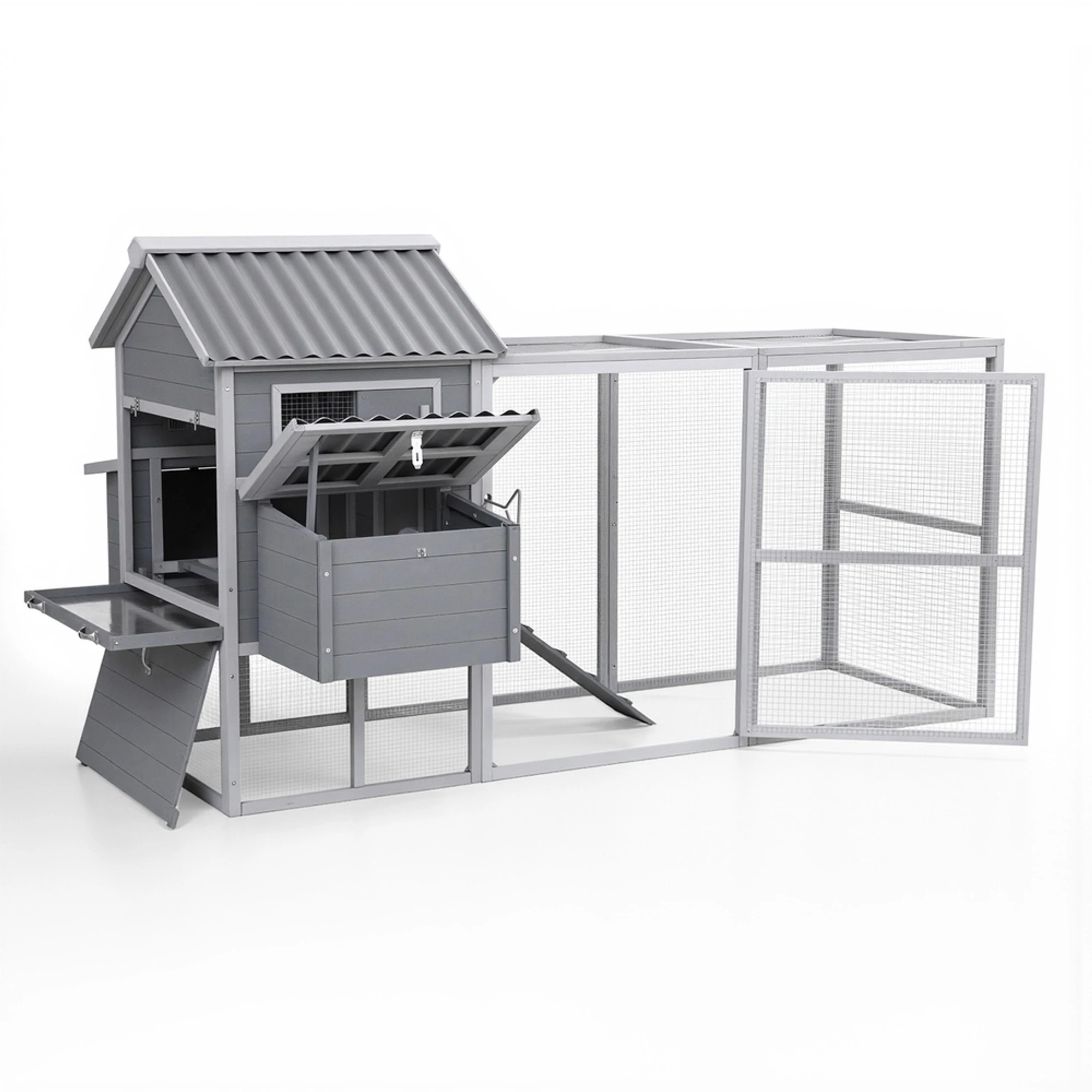 1 i.Pet Chicken Coop Rabbit Hutch Extra Large Wooden Run Bunny Cage Poultry House - Multi, 1 of 8