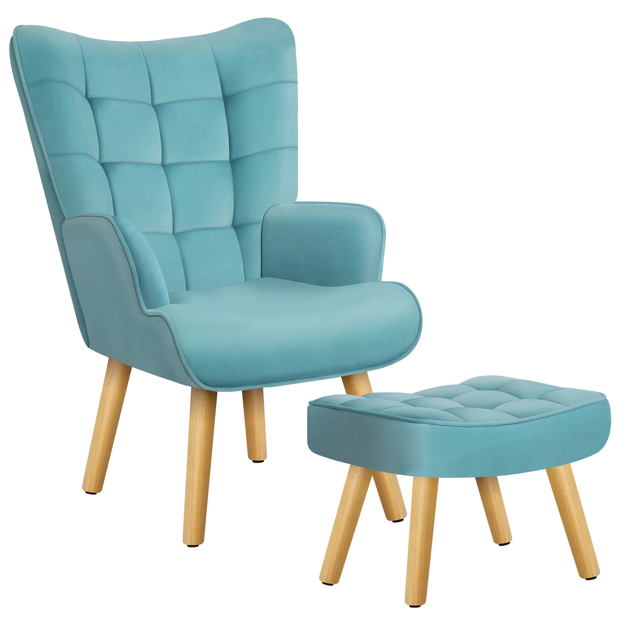 1 Alfordson Armchair Lounge Chair Featherston Replica Accent Chair Couch - Blue, 1 of 10