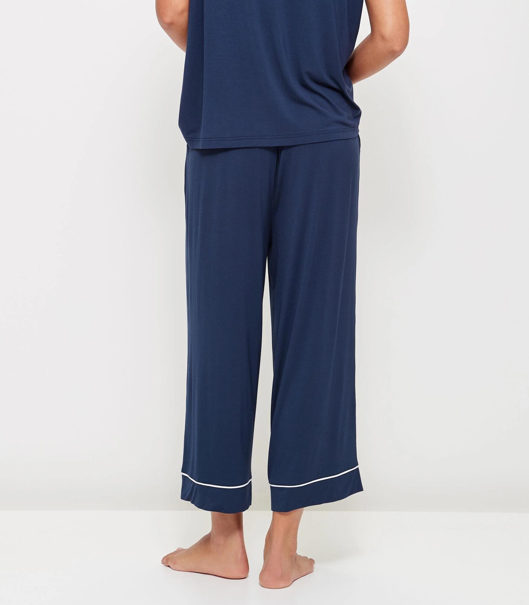 4 Target Woman Soft Comfort Bamboo Culotte Sleep Pants NAVY BLUE, 4 of 6