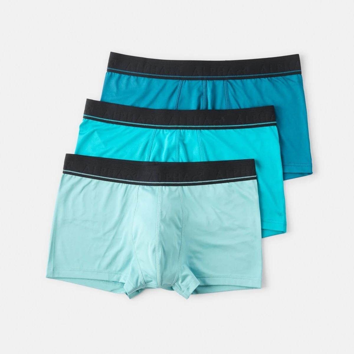 1 3 Pack Stay Fresh Plain Trunks Fresh Blue, 1 of 8