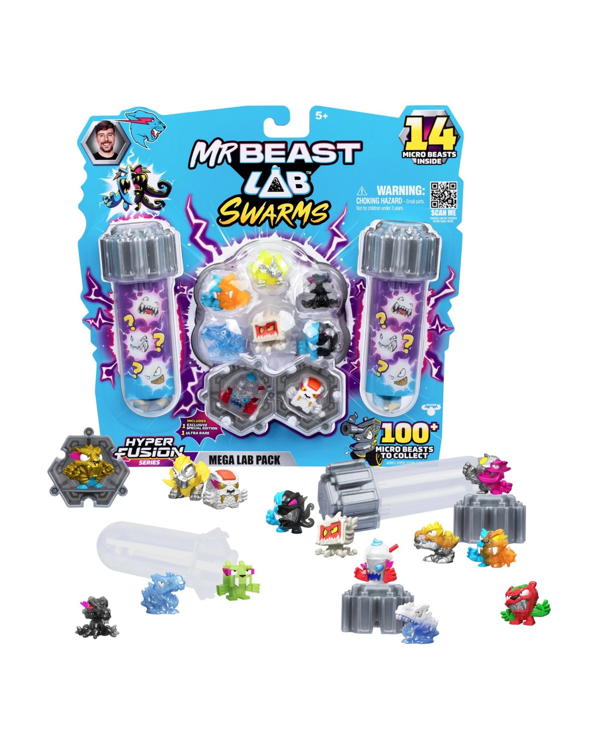 1 Mr Beast Lab Swarms Hyper Fusion Series Mega Lab 14 Figure Pack - Megawatt Mammoth, 1 of 7
