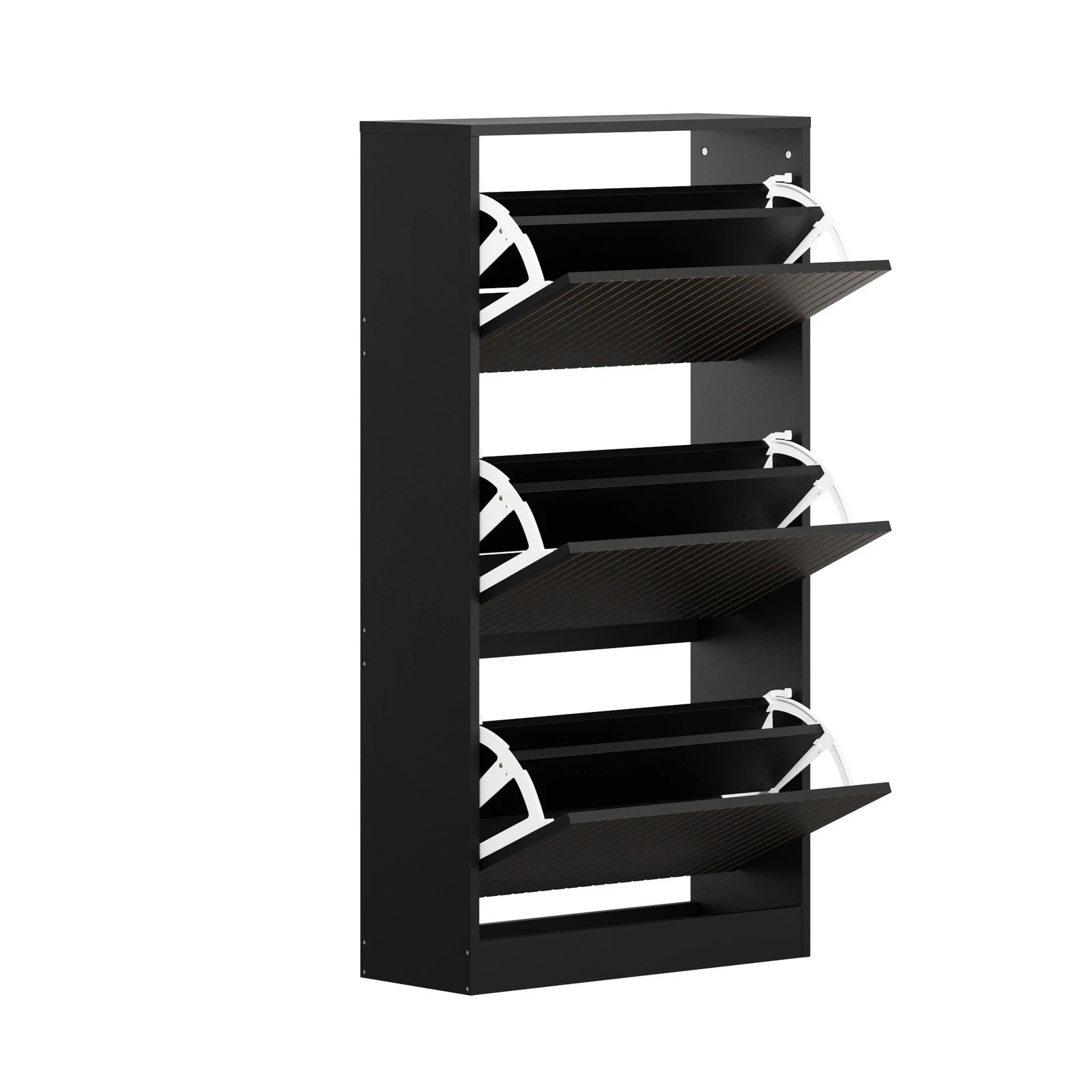 6 Oikiture Shoe Rack Storage Cabinet Organiser Drawers 3 Doors
 - Black, 6 of 9