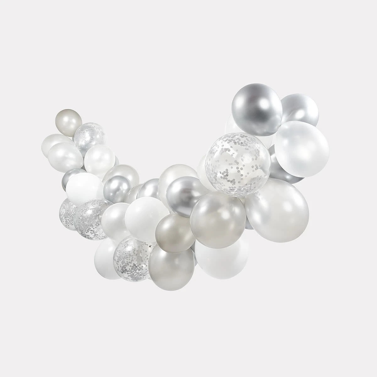 1 Silver Confetti Balloon Garland, 1 of 7