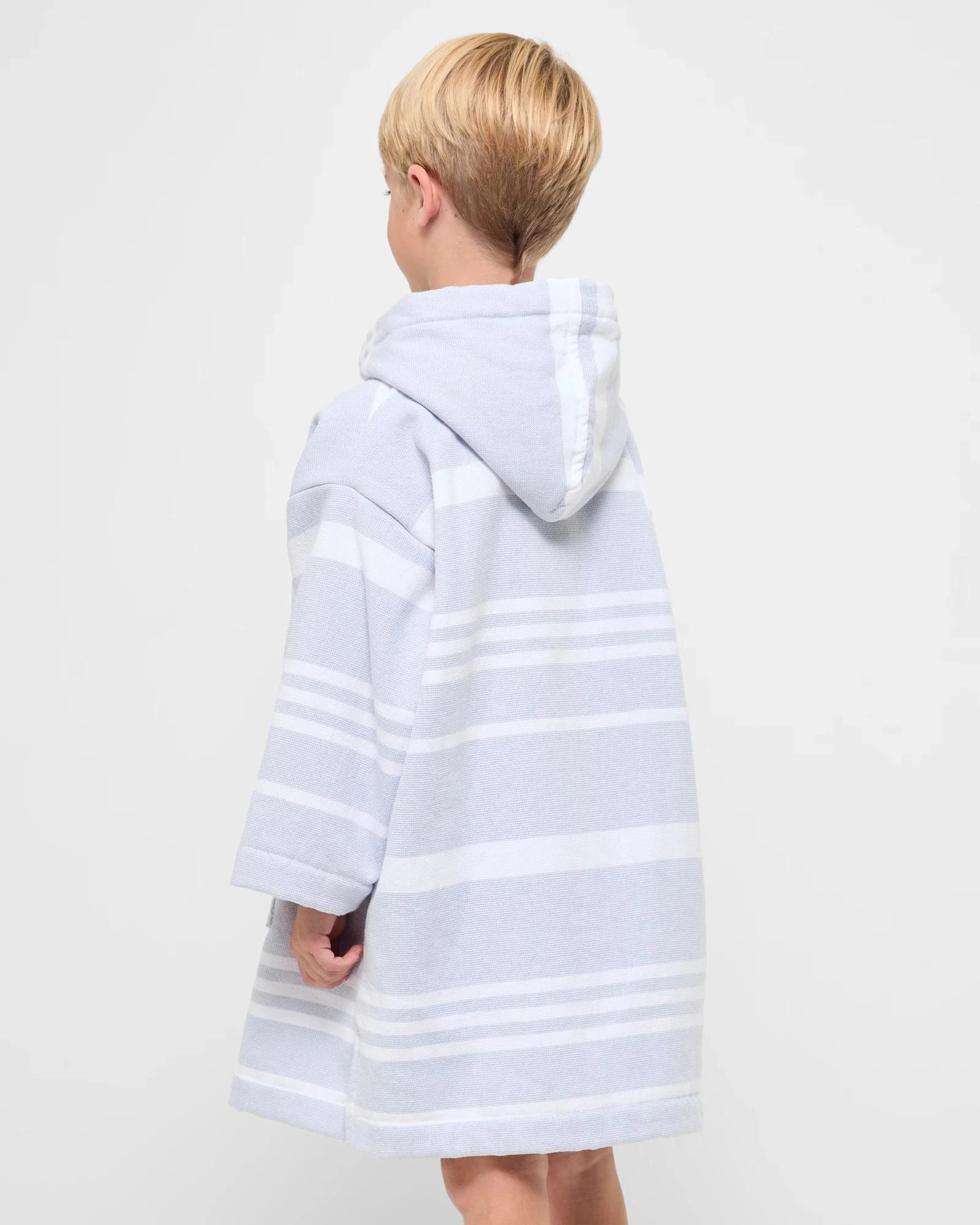 3 Target Henley Kids  Zip Thru Hooded Towel - Blue, 3 of 6