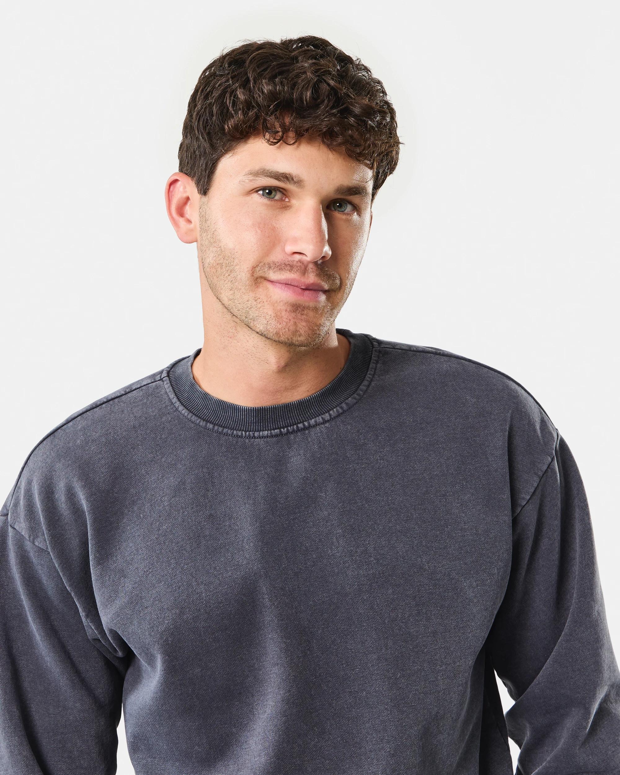 5 Garment Dyed Crew Neck Sweatshirt Gry Lava, 5 of 8
