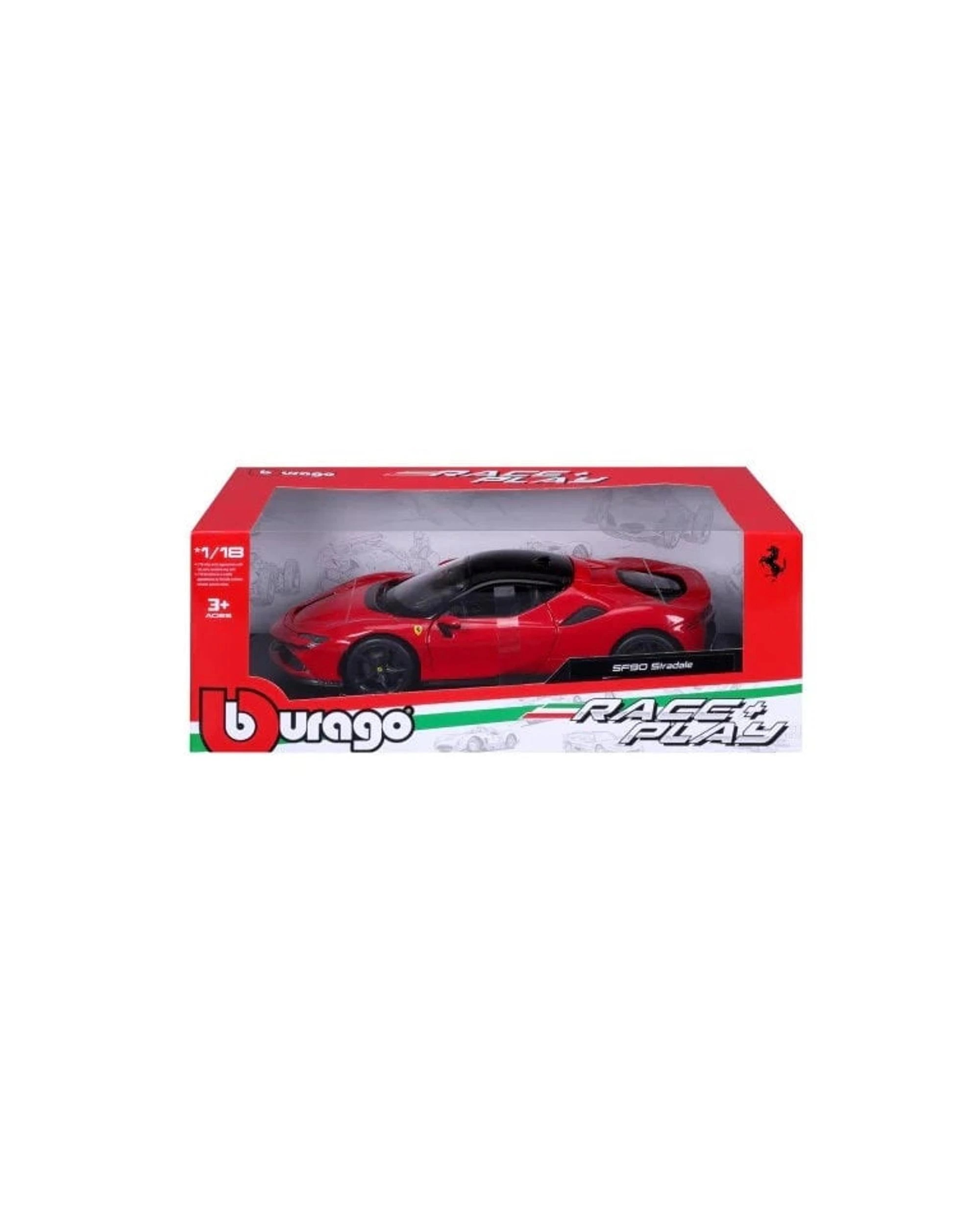 1 Bburago Race and Play 2021 Ferrari SF90 Stradale 1:18 Scale Diecast Vehicle, 1 of 10