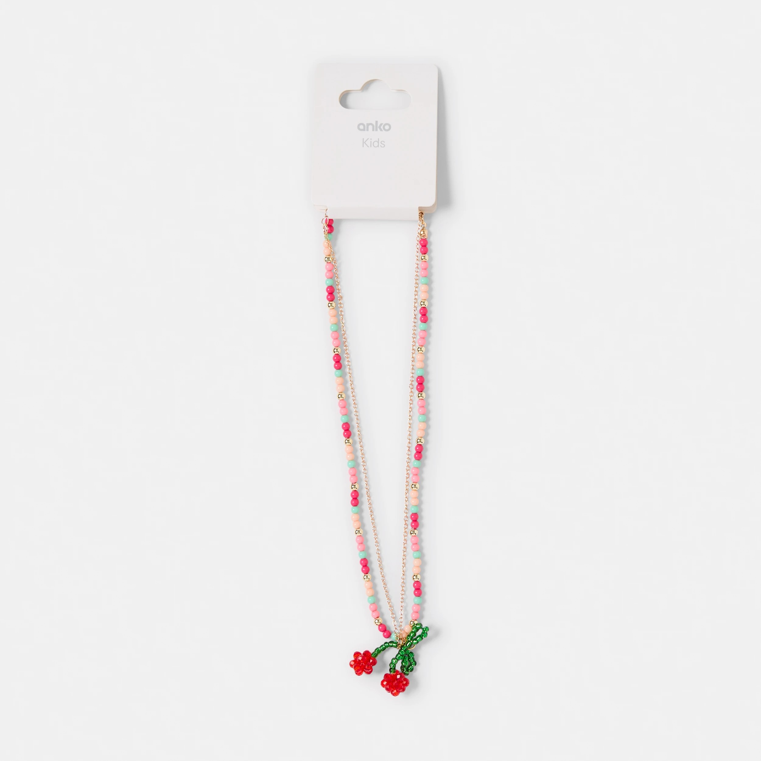3 2 Pack Cherry Necklace Set - Red, Green and Gold Tone, 3 of 3