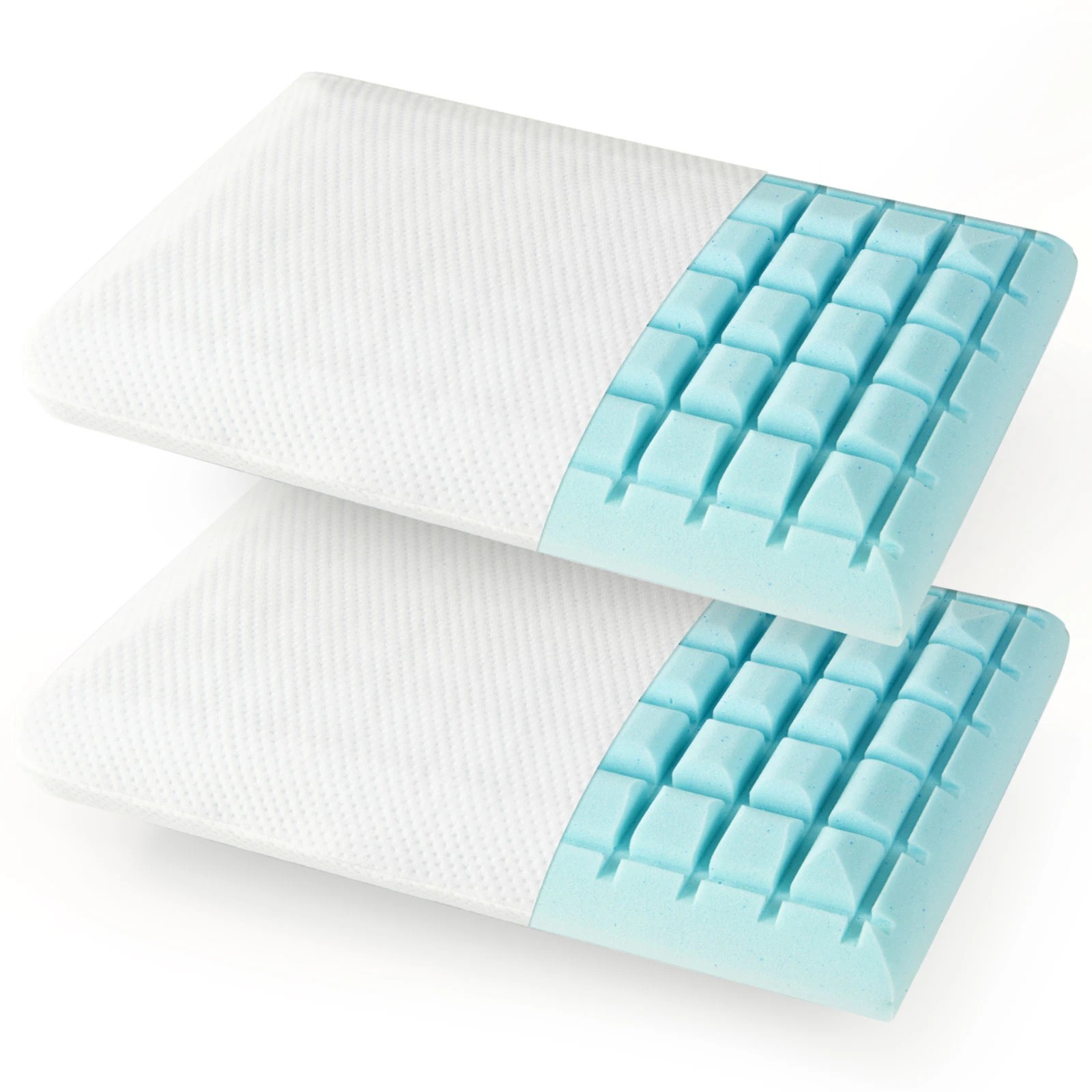 1 Costway 2PCS Memory Foam Pillow Retachable Bed Cushion Back Zipped Wedge Pillow Back Support, 1 of 4