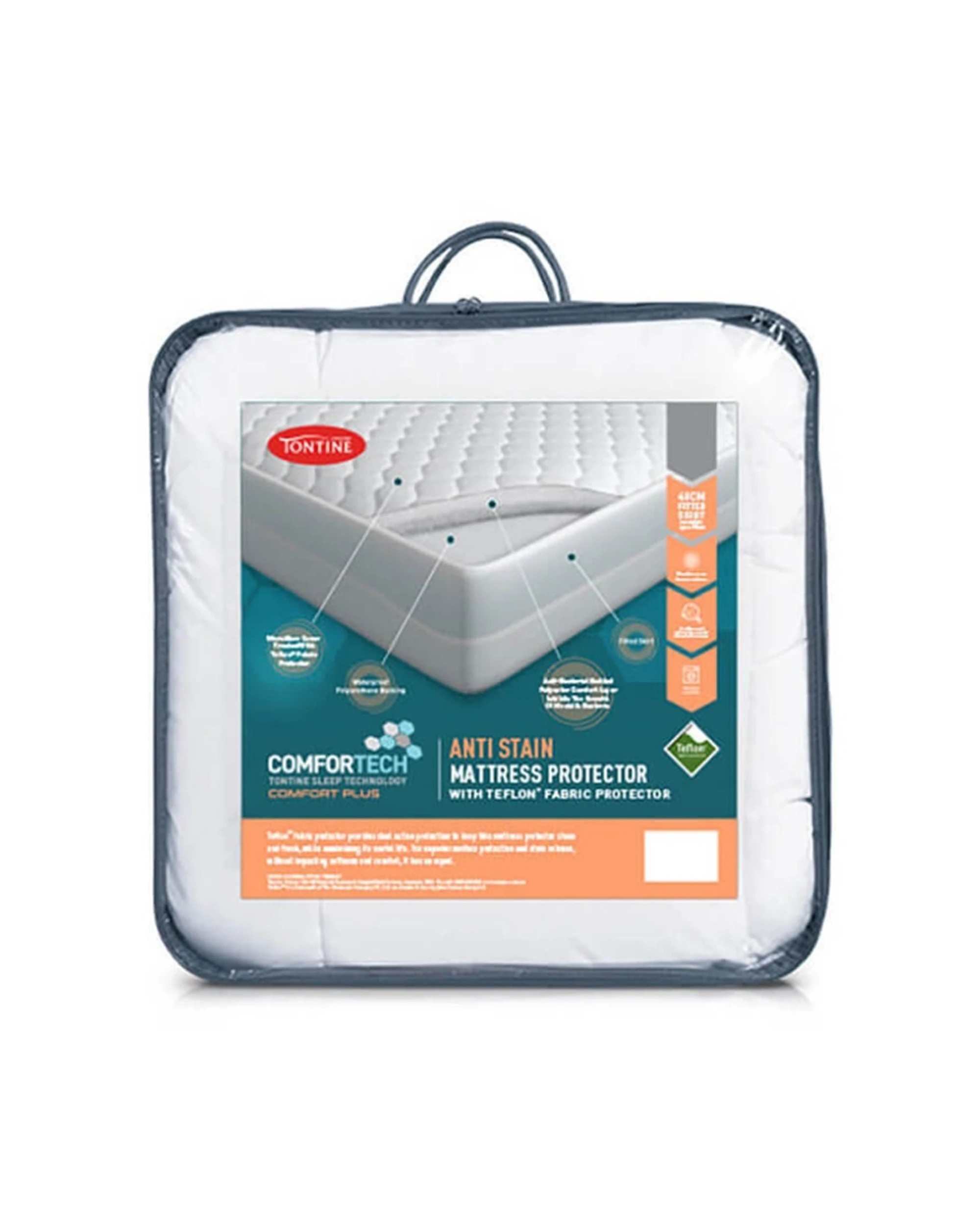 1 Tontine Comfortech Anti Stain Mattress Protector - White, 1 of 3