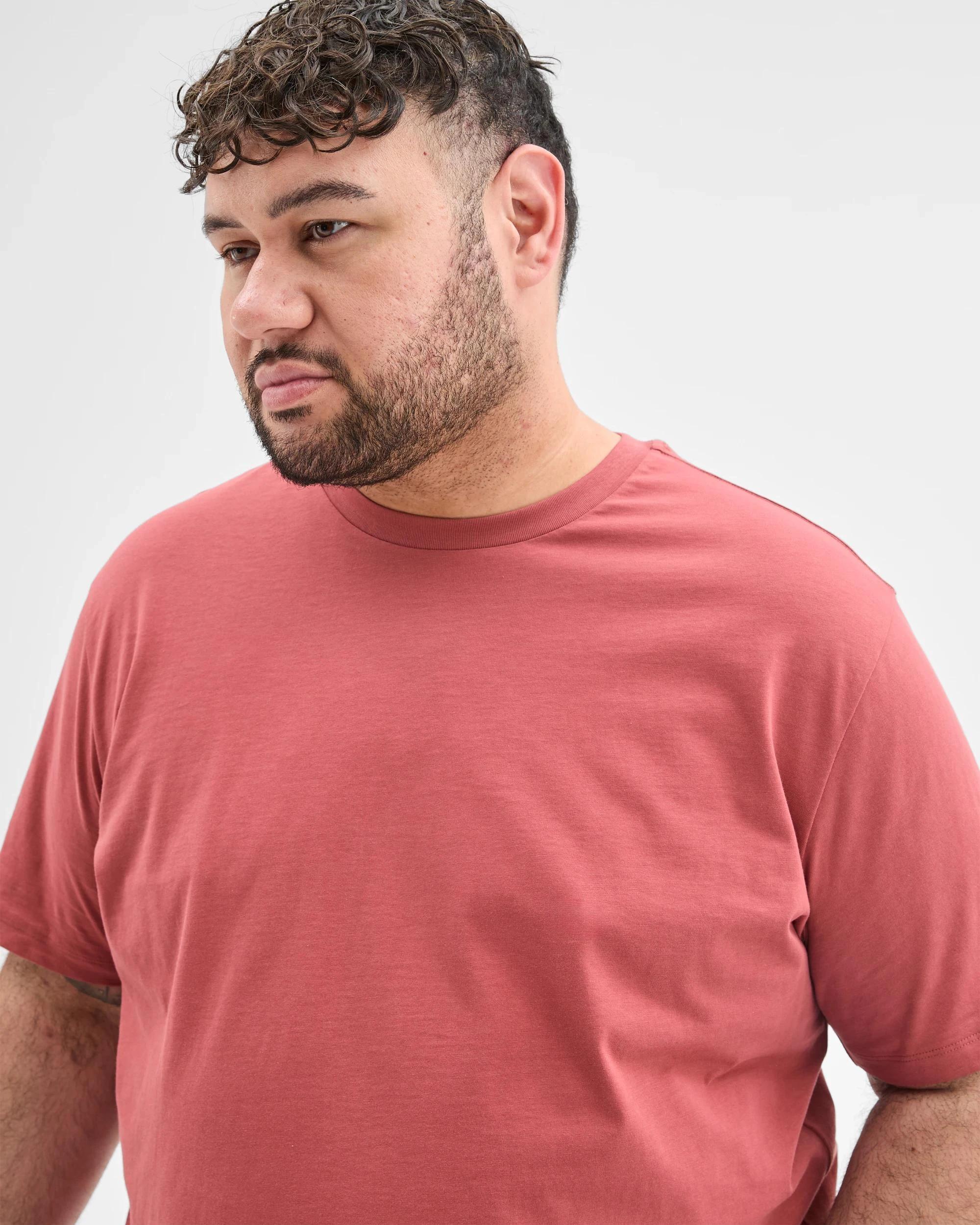 3 Target Man Plus Plus Size Australian Cotton Crew T-Shirt RED, 3 of 6