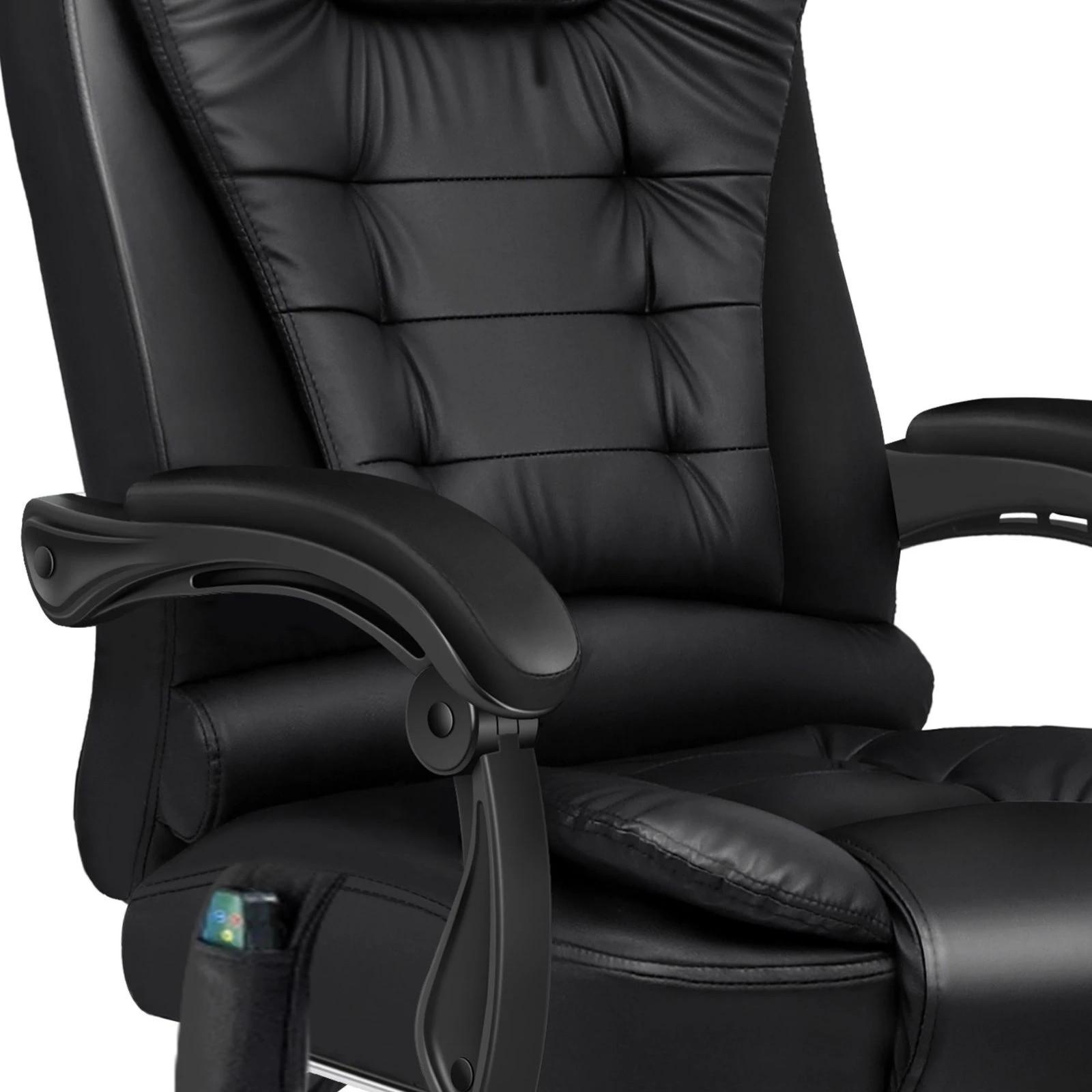 8 Alfordson Massage Office Chair Heated Seat Executive Gaming Racer PU Leather - Black, 8 of 10