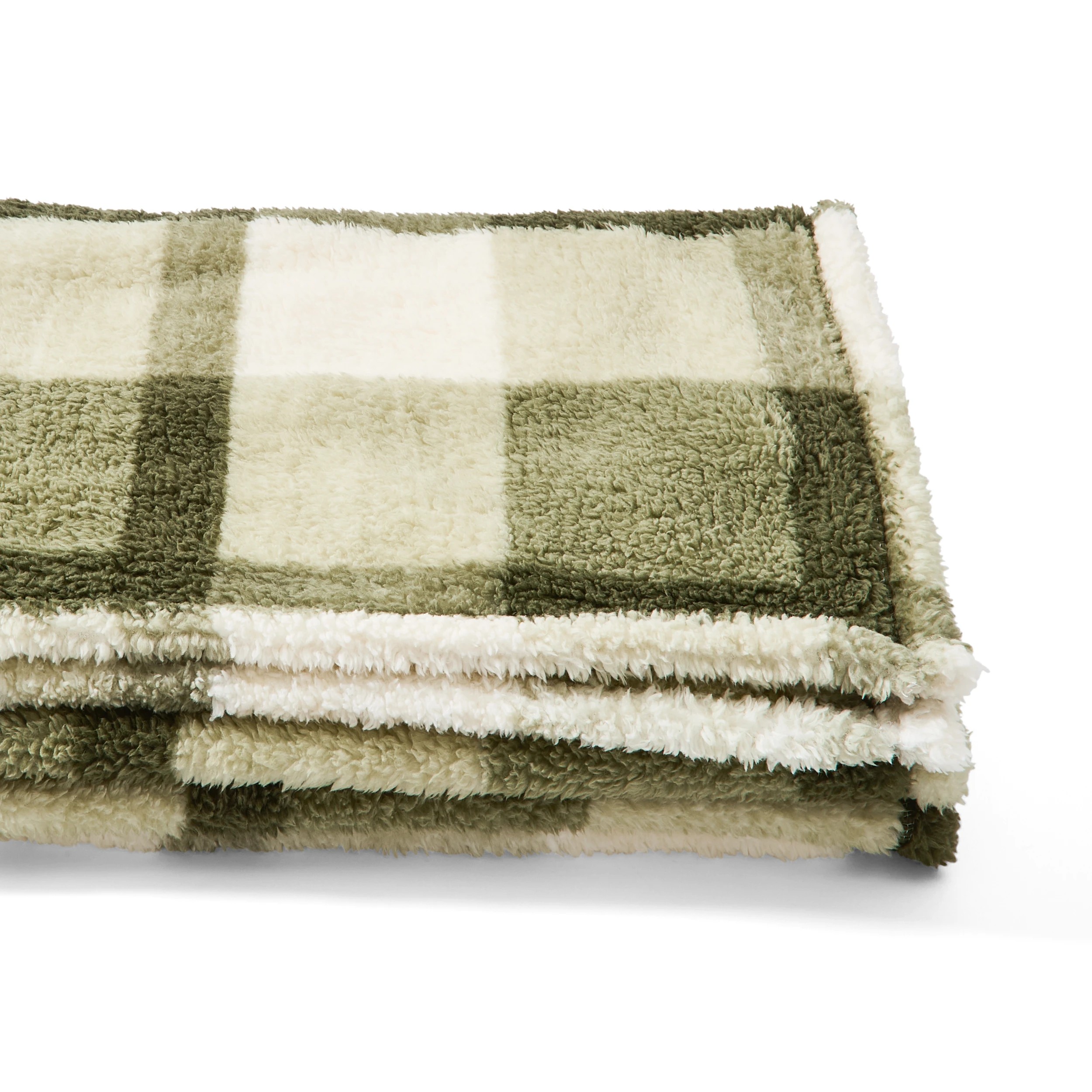 6 Check Teddy Throw - Green, 6 of 6