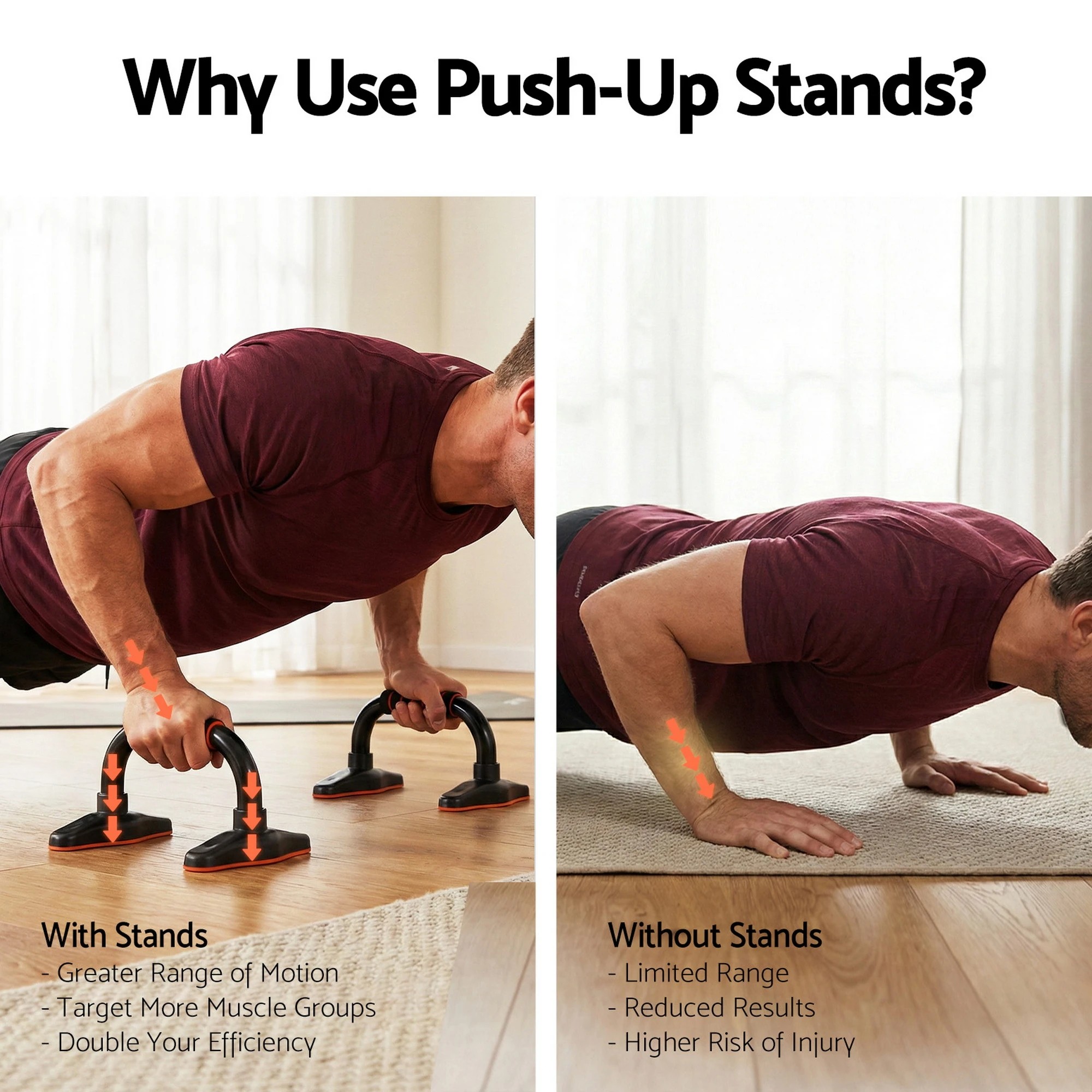 4 Everfit Push Up Bars Stands Parallel Handles Home Gym Fitness Strength Training - Multi, 4 of 10