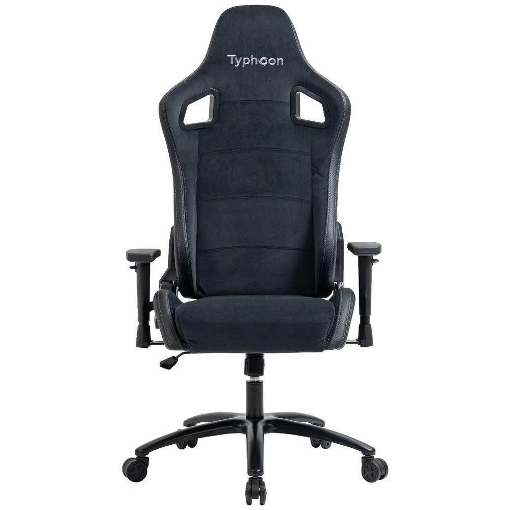 3 Typhoon Viper High-Back Racing Gaming Chair Fabric Black Ergonomic Chairs and Desk Chairs, 3 of 10