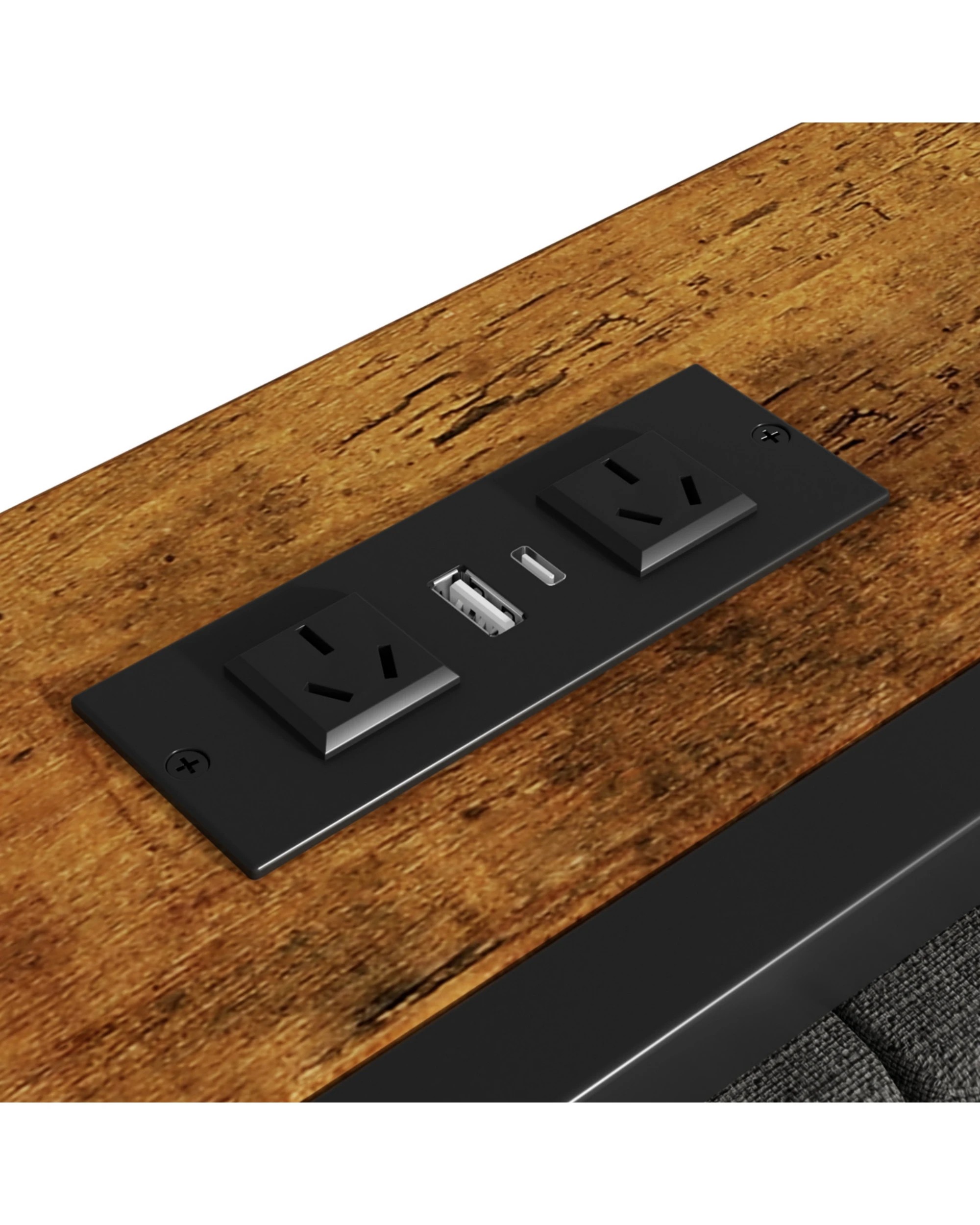 5 Advwin Double Bed Frame with RGB LED and Charging Station - Grey, 5 of 8