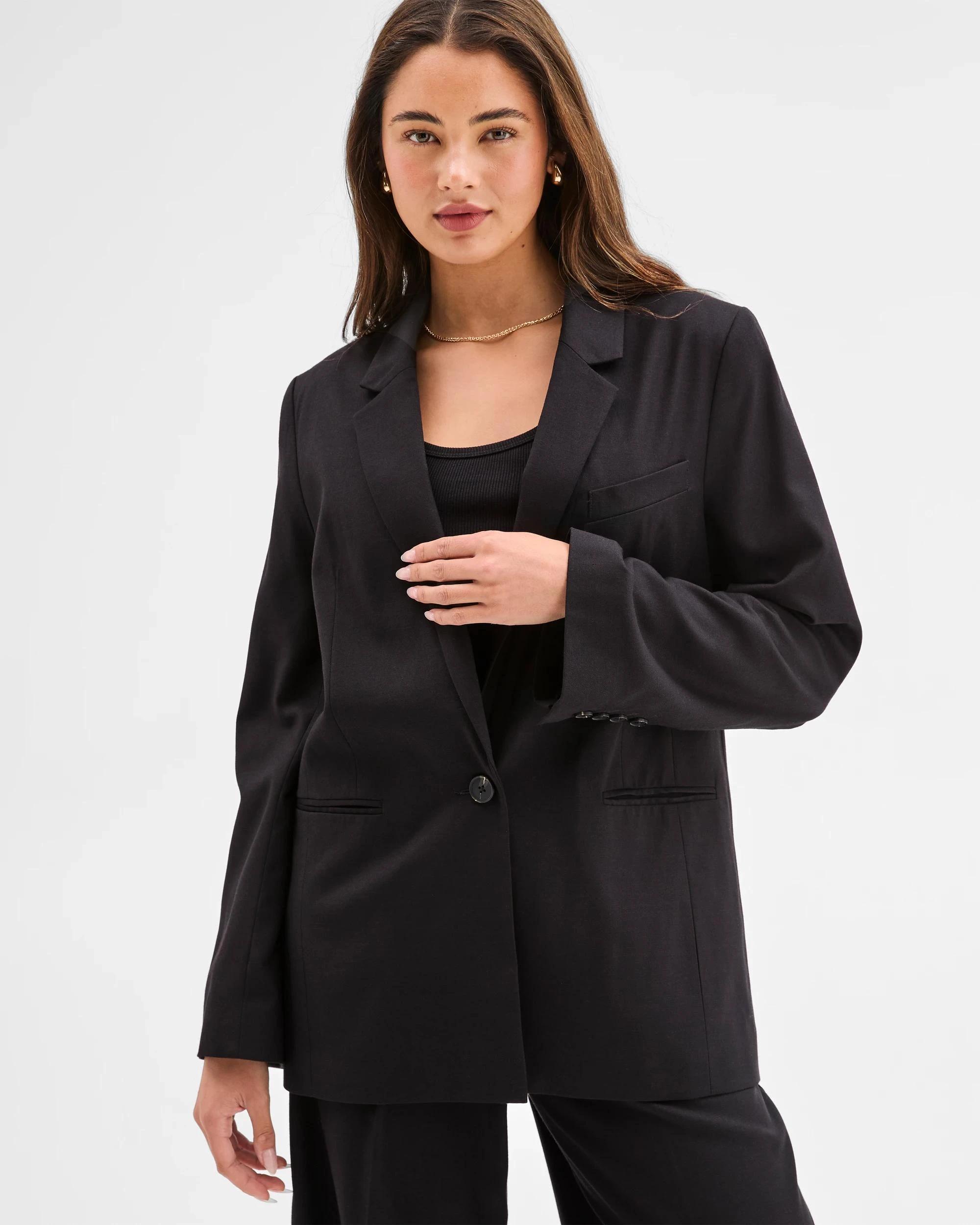 1 Lily Loves Oversized Blazer BLACK, 1 of 6