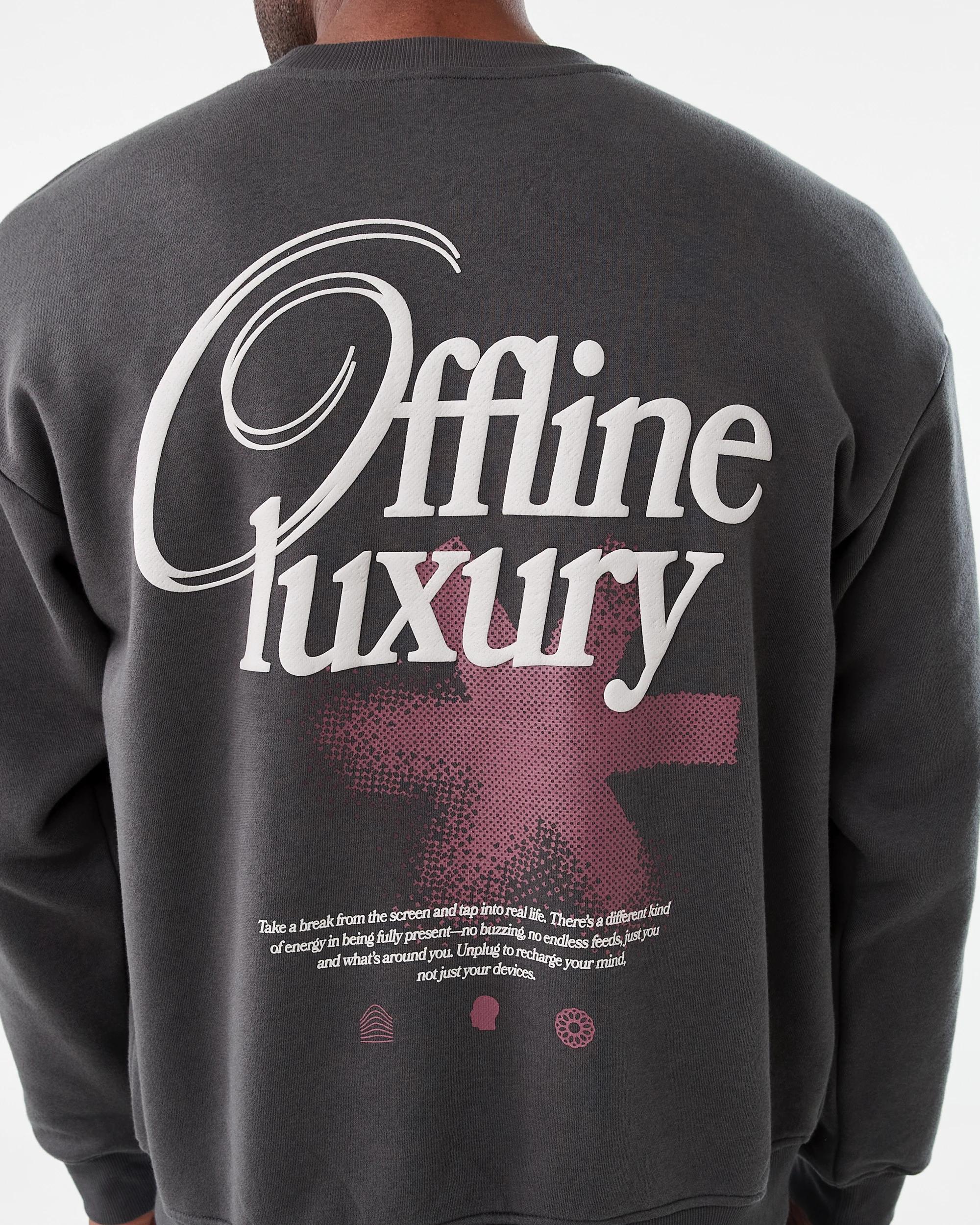 8 Oversized Print Crew Neck Sweatshirt Blk Offlne, 8 of 8