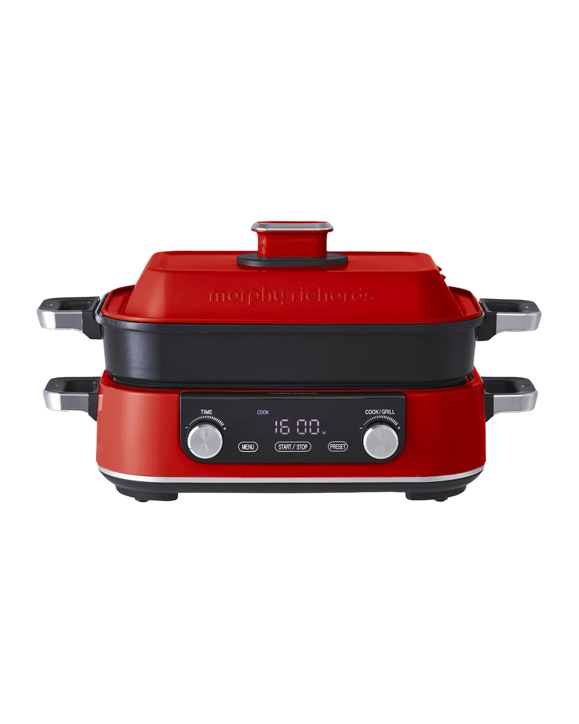 2 Morphy Richards 3l Non-stick Multifunction Electric Cooker Pan In Red, 2 of 8