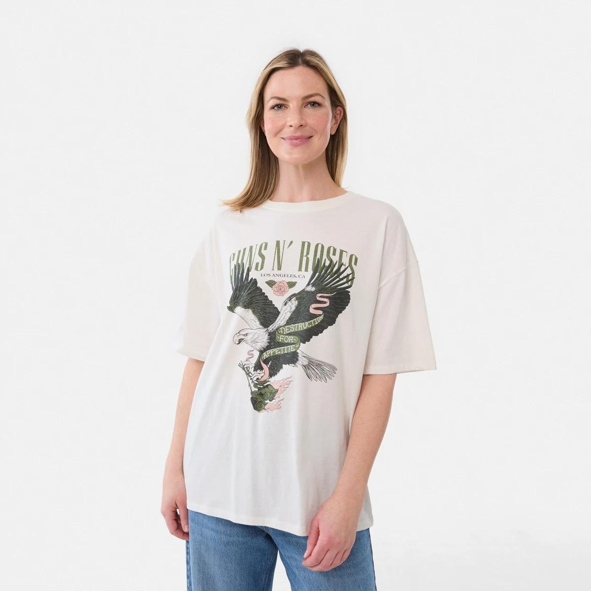 1 Short Sleeve Guns N' Roses License T-shirt GUNS N ROSES ECRU, 1 of 5