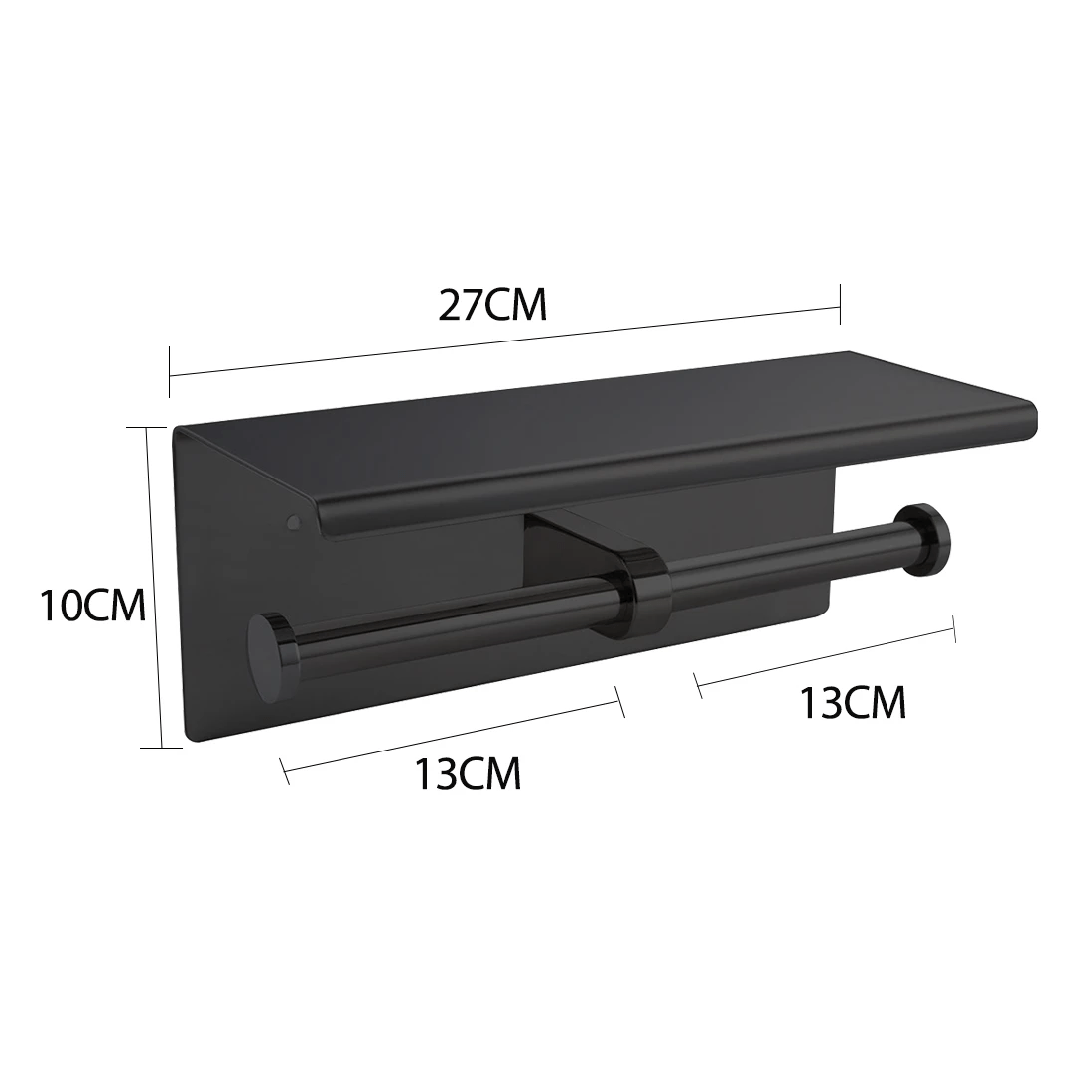 3 Traderight Toilet Paper Holder Double Roll - Black, 3 of 7