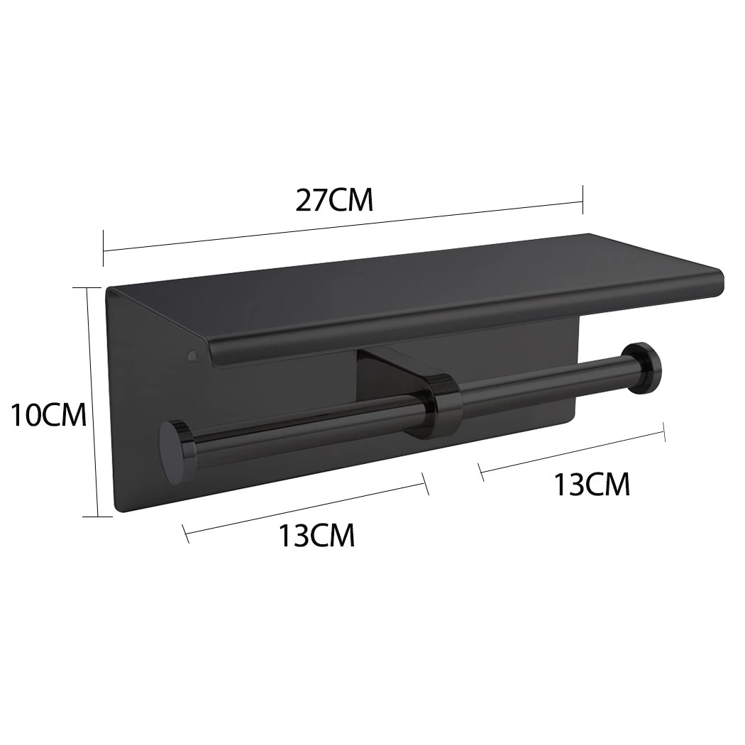 3 Traderight Toilet Paper Holder Double Roll - Black, 3 of 7