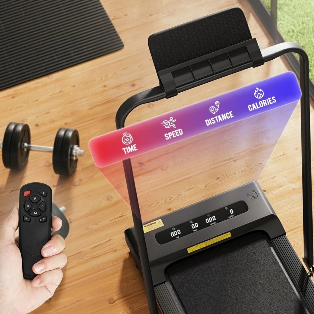 6 Everfit Treadmill Electric Walking Pad Under Desk Home Gym Fitness 380mm Black - Black, 6 of 9